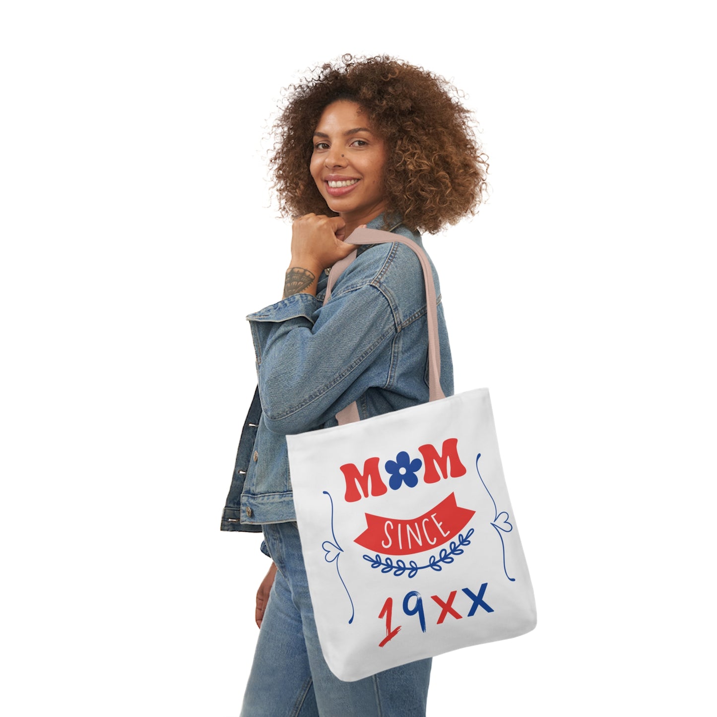 Mom White Canvas Tote Bag