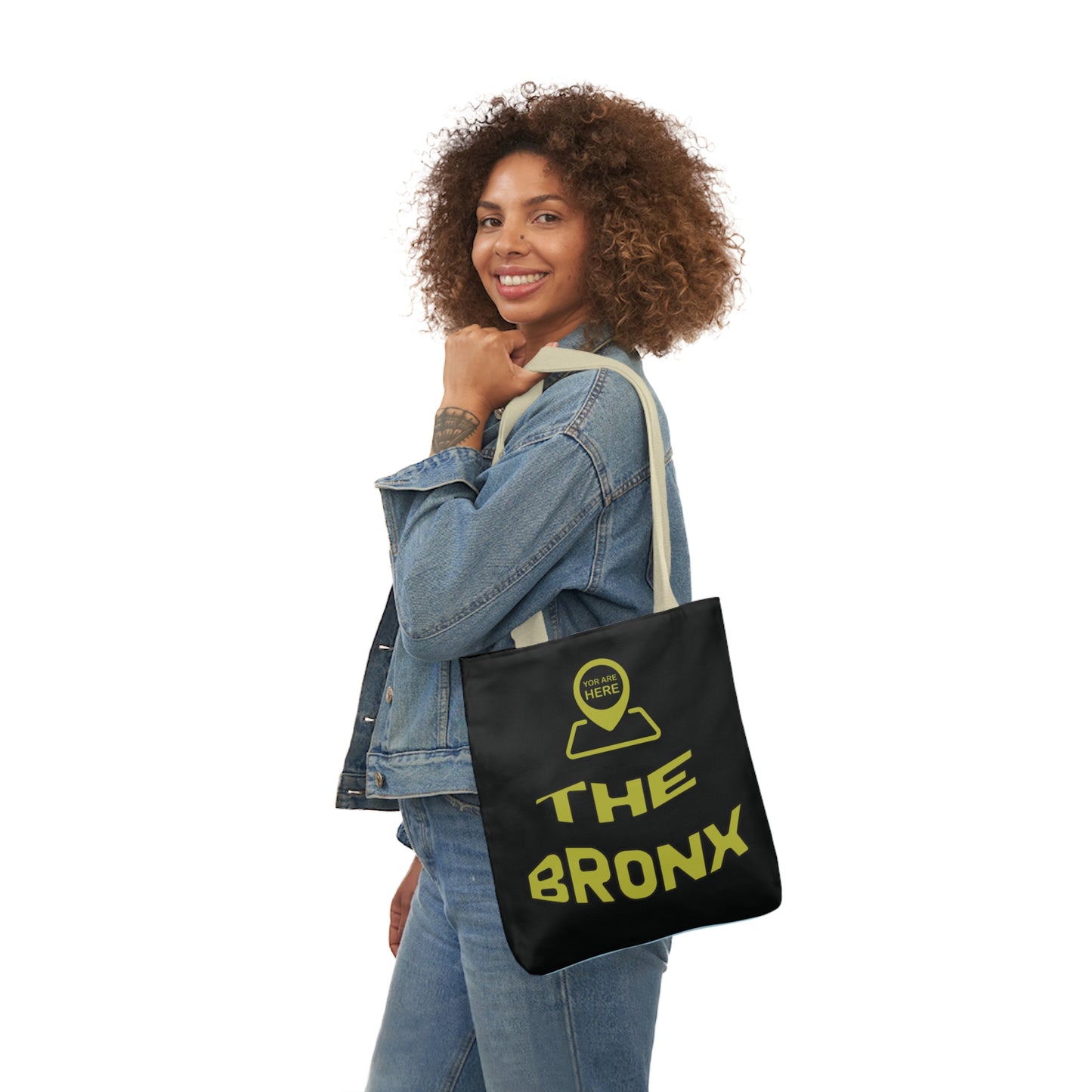 Canvas Tote Bag - Black Personalized City with Map Design