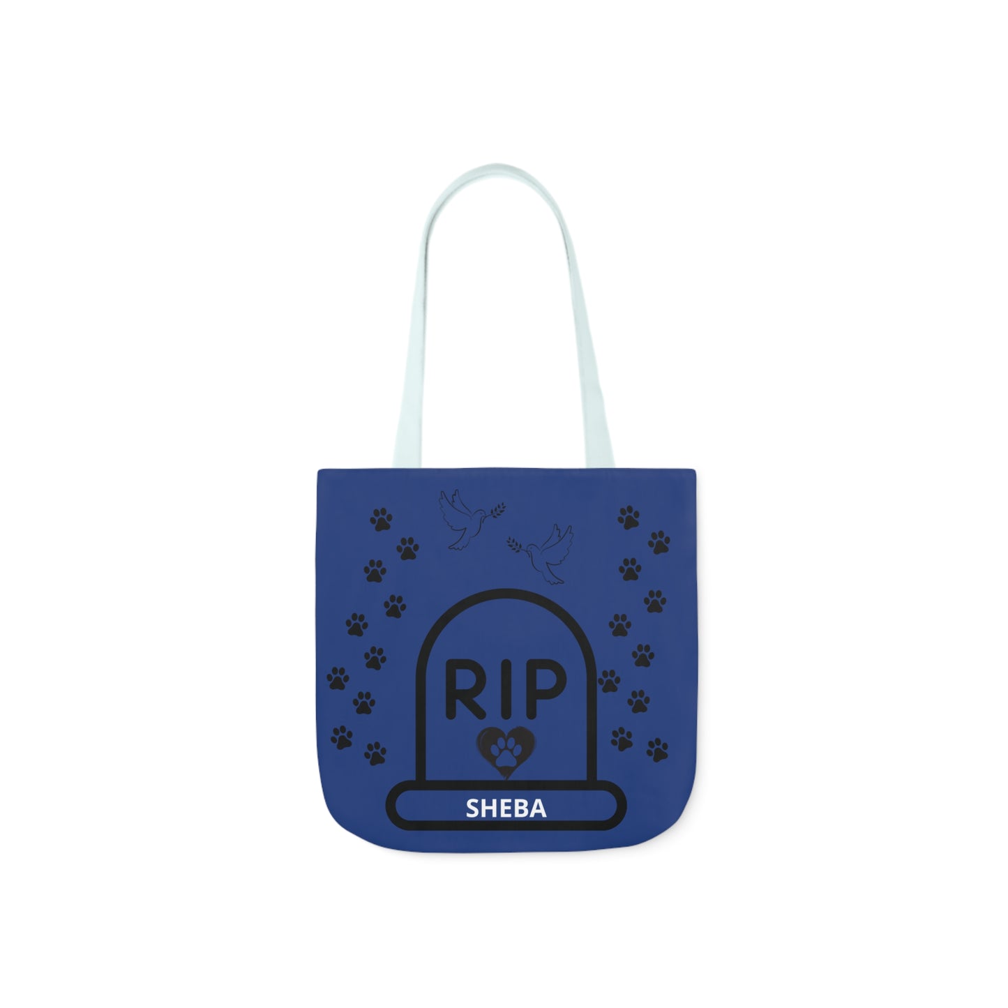 Blue Personalized Dog Memorial Tote Bag