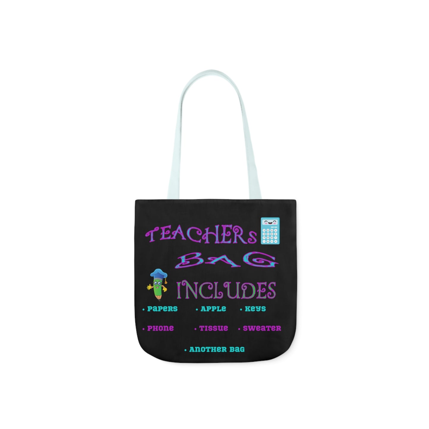 Teachers Canvas Tote Bag, 5-Color Straps