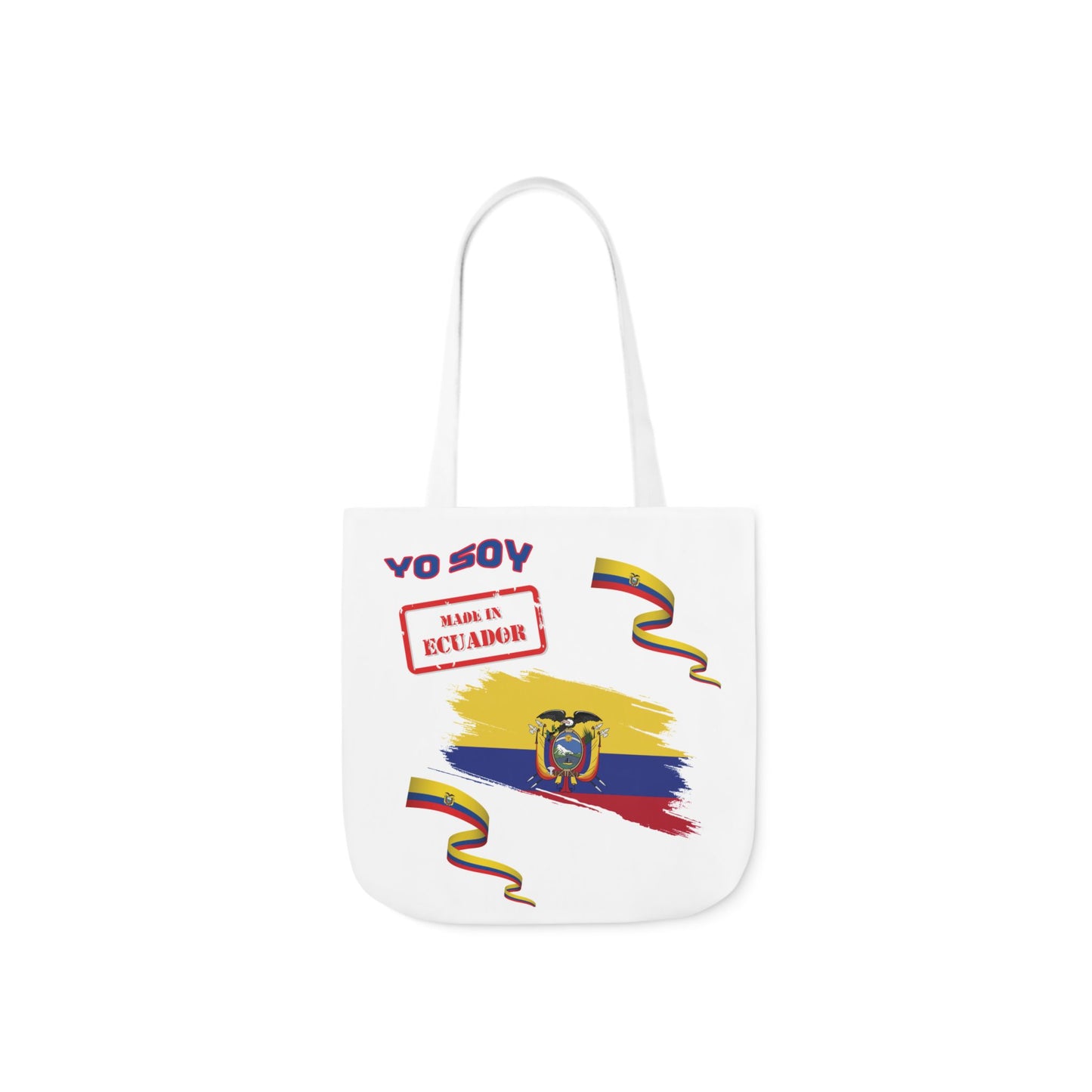 Ecuadorian Pride Canvas Tote Bag with 5-Color Straps – Te Amo & Yo Soy Designs