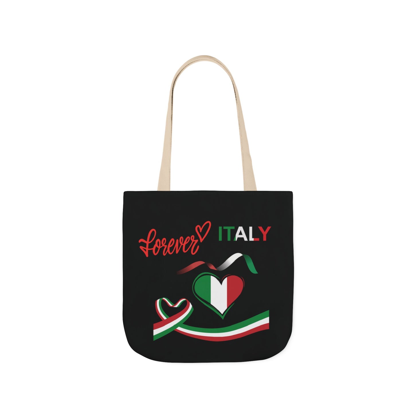Black Canvas Tote Bag - Italy Theme