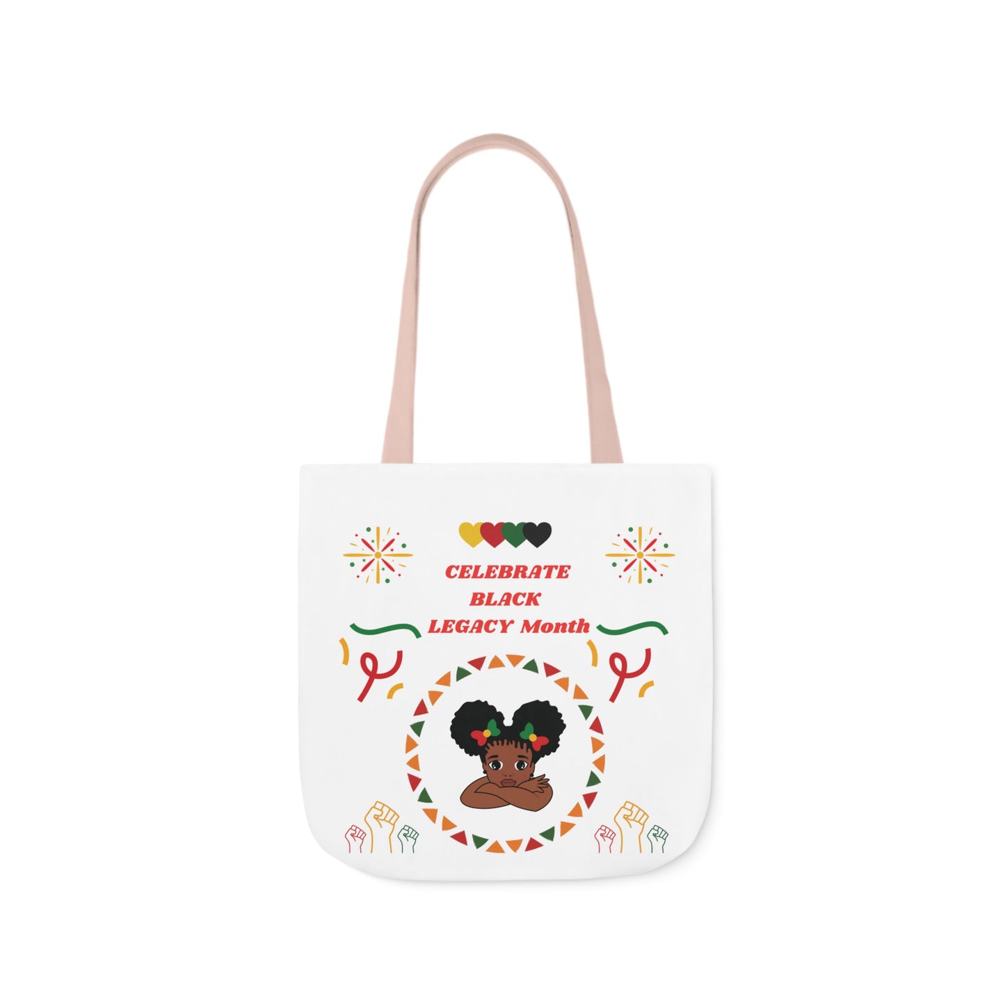 White Graphic Canvas Tote Bag