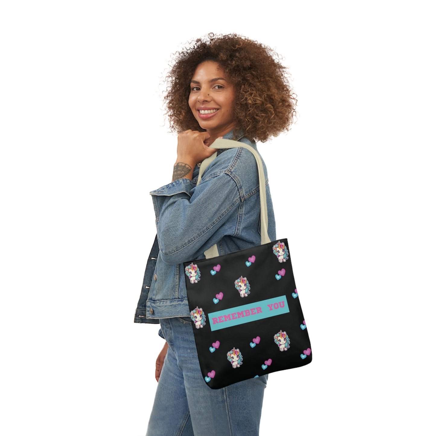 Unicorn Canvas Tote Bag, 5-Color Straps