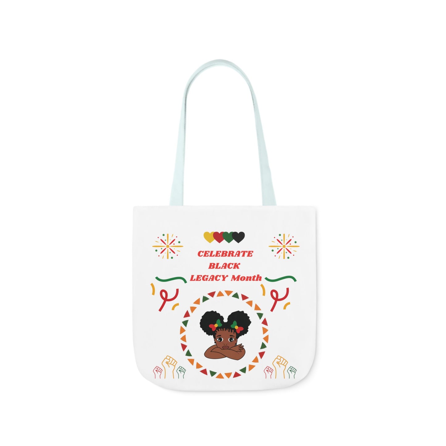 White Graphic Canvas Tote Bag