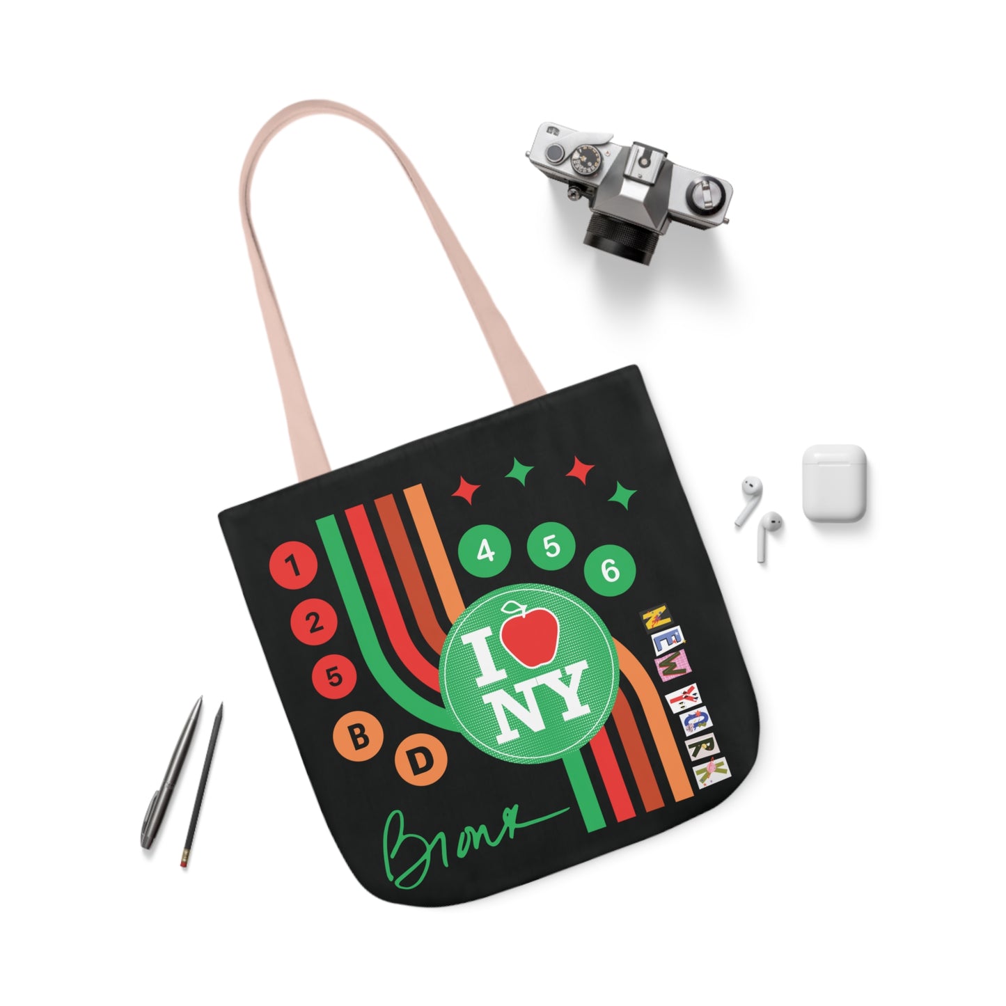 Canvas Tote Bag, 5-Color Straps