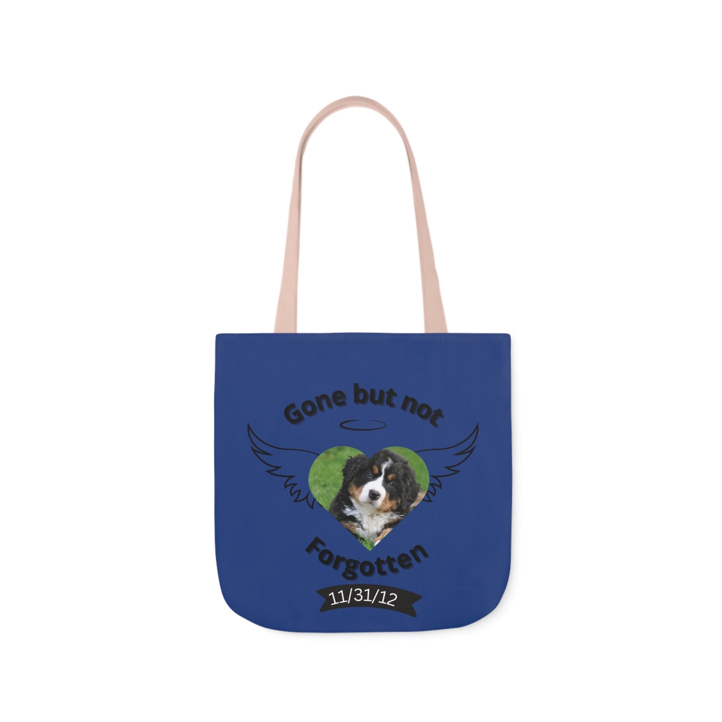 Blue Personalized Dog Memorial Tote Bag