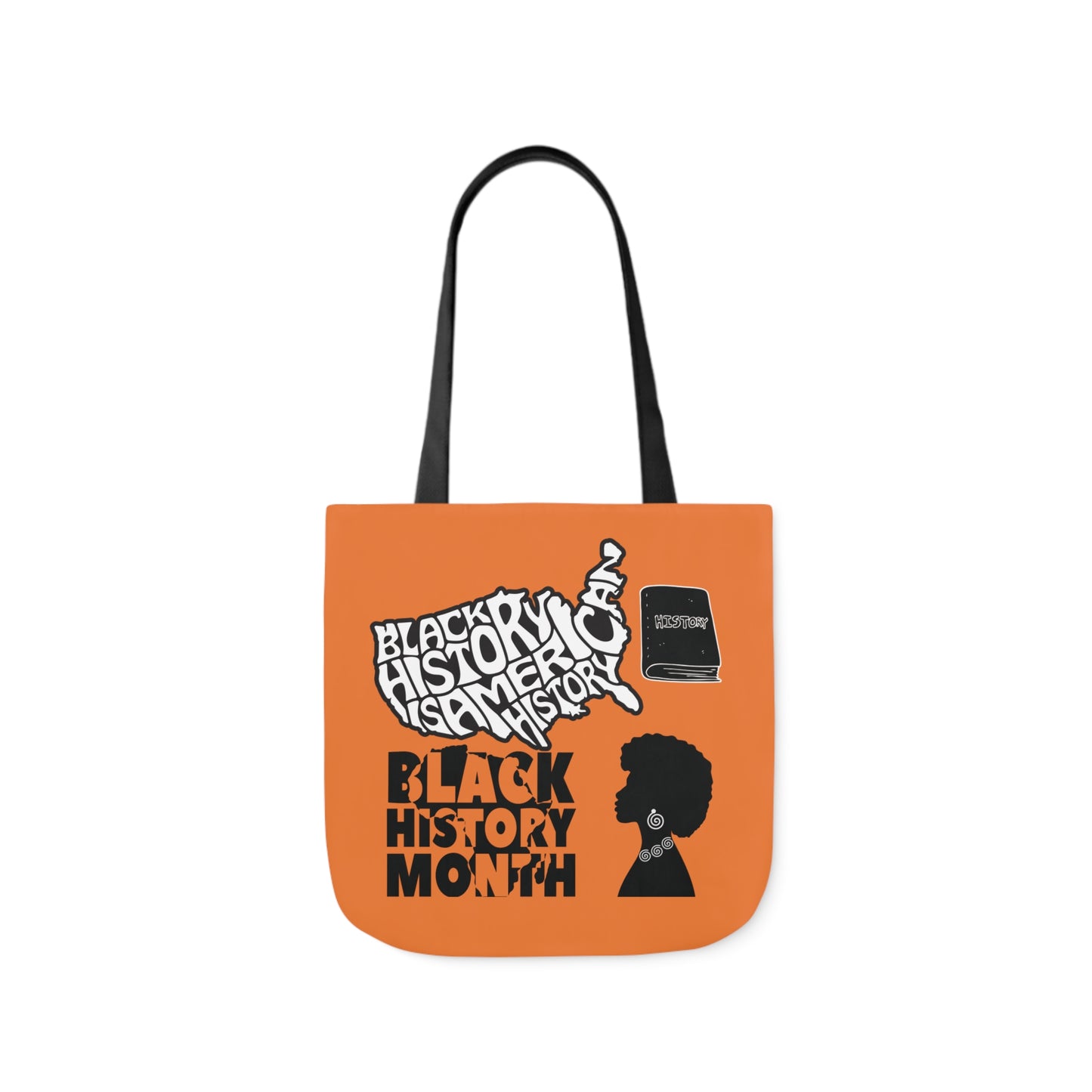 Orange Black History Canvas Tote Bag