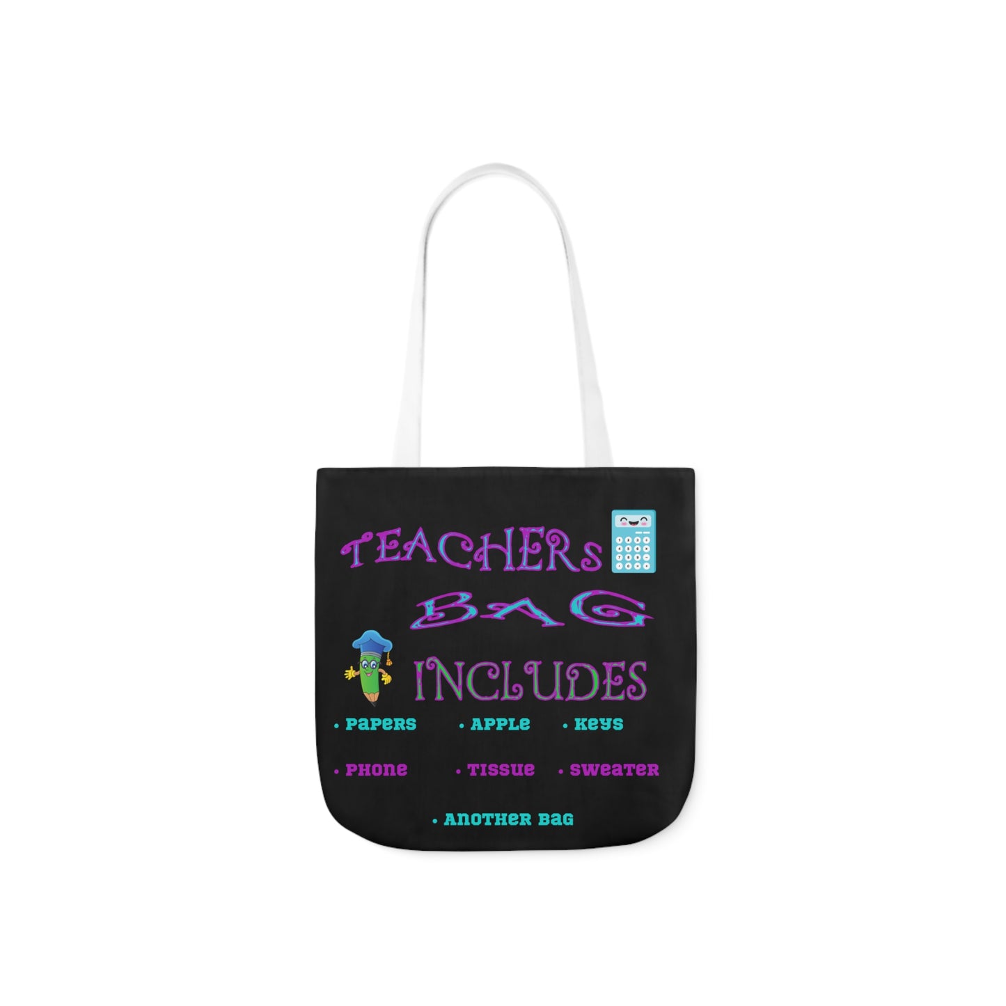 Teachers Canvas Tote Bag, 5-Color Straps