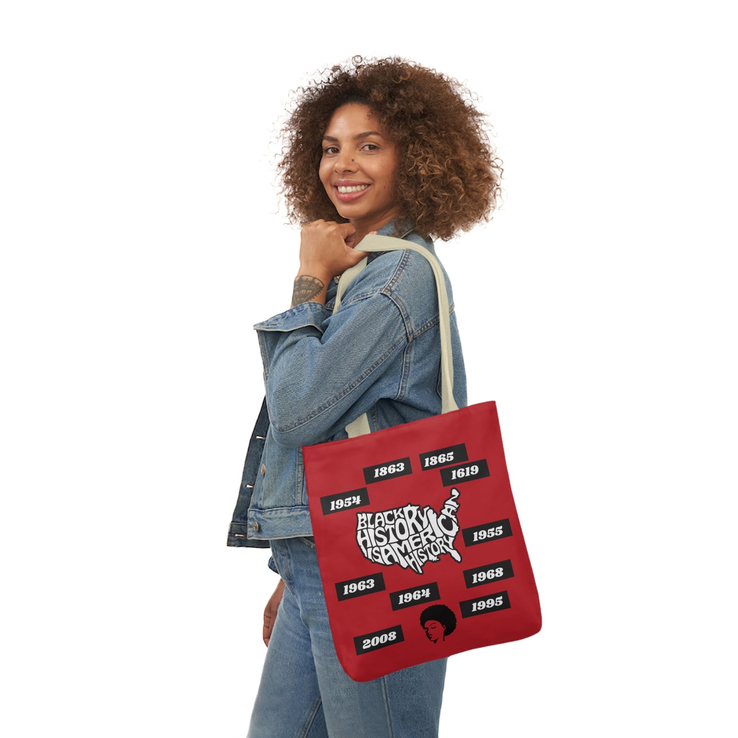 Red Black History Canvas Tote Bag
