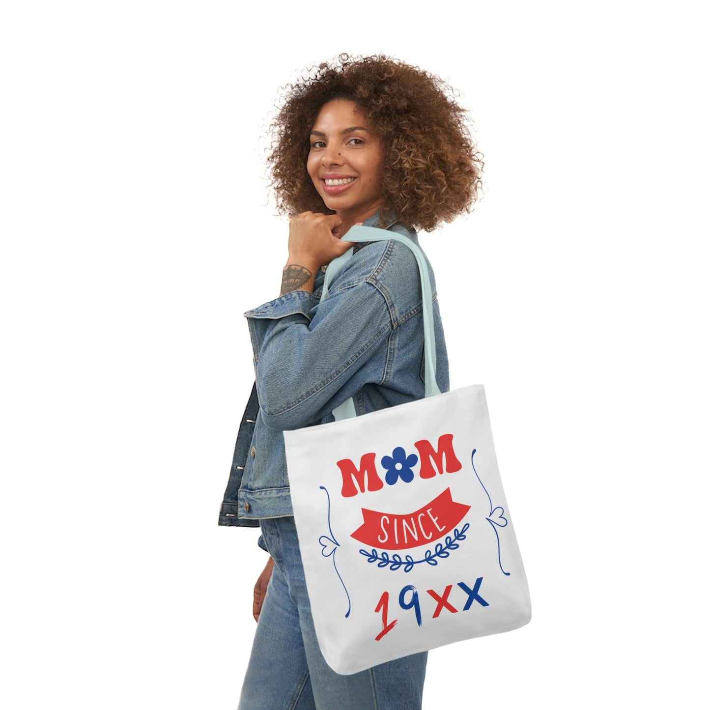 Mom White Canvas Tote Bag