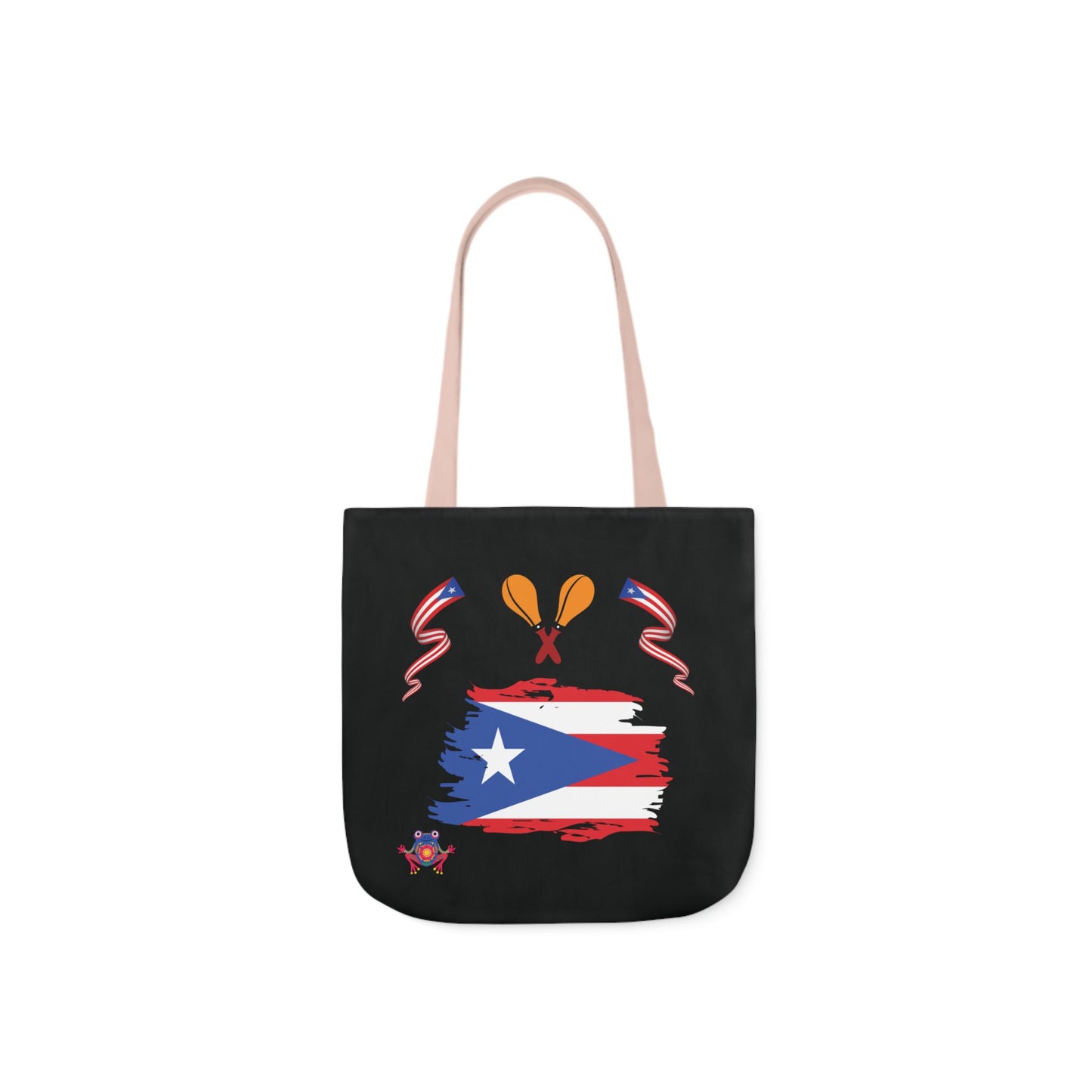 Personalized Puerto Rico Black Canvas Tote Bag