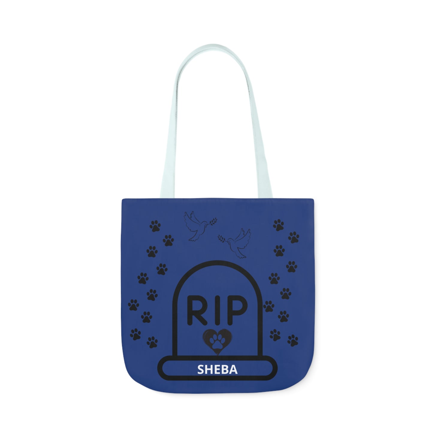 Blue Personalized Dog Memorial Tote Bag