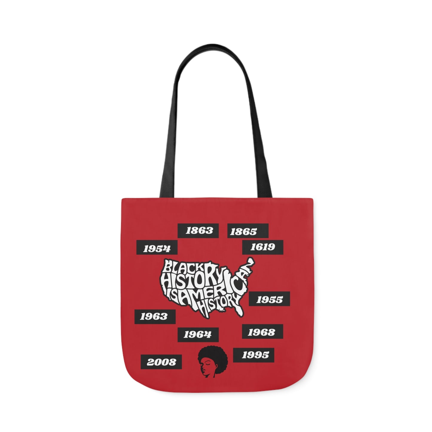 Red Black History Canvas Tote Bag