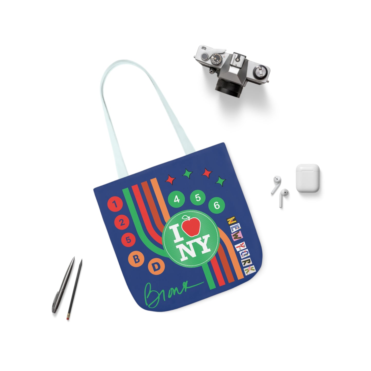 Canvas Tote Bag - New York Blue City Design