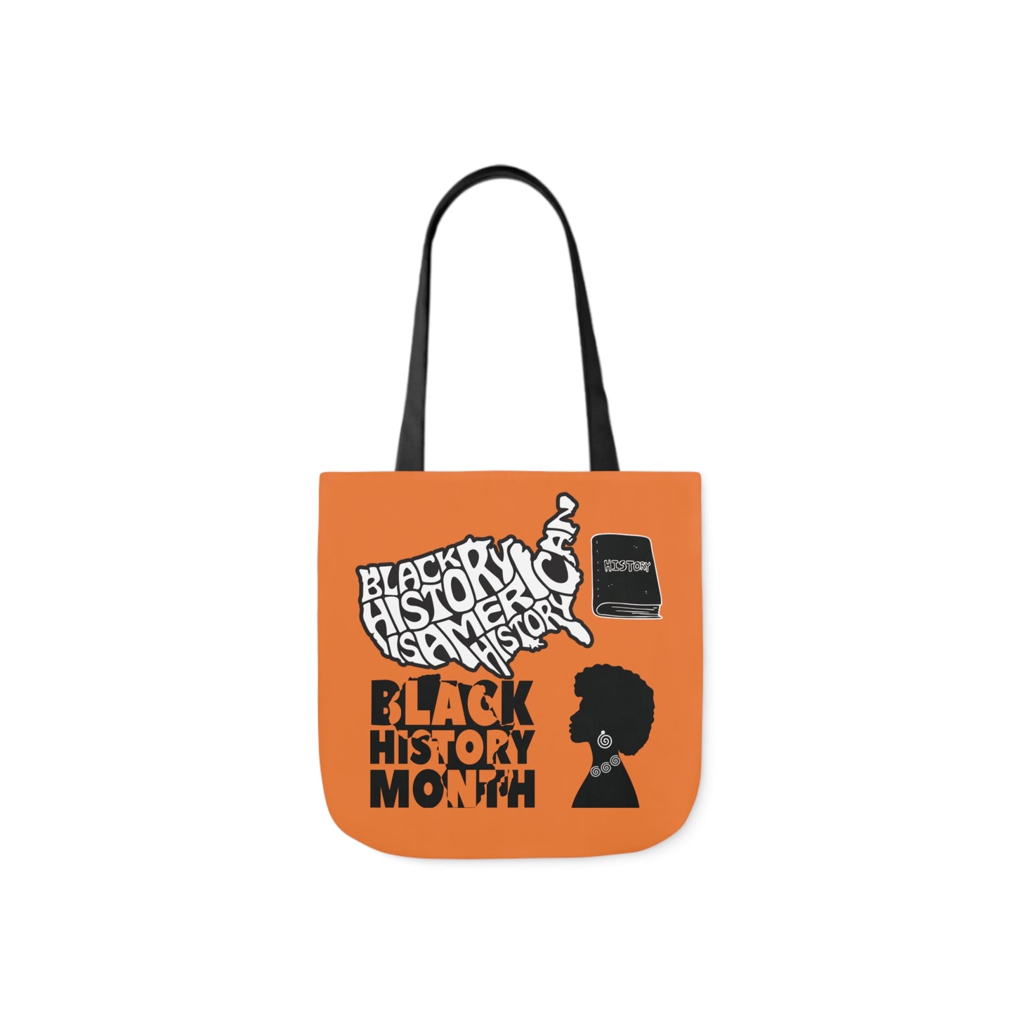 Orange Black History Canvas Tote Bag