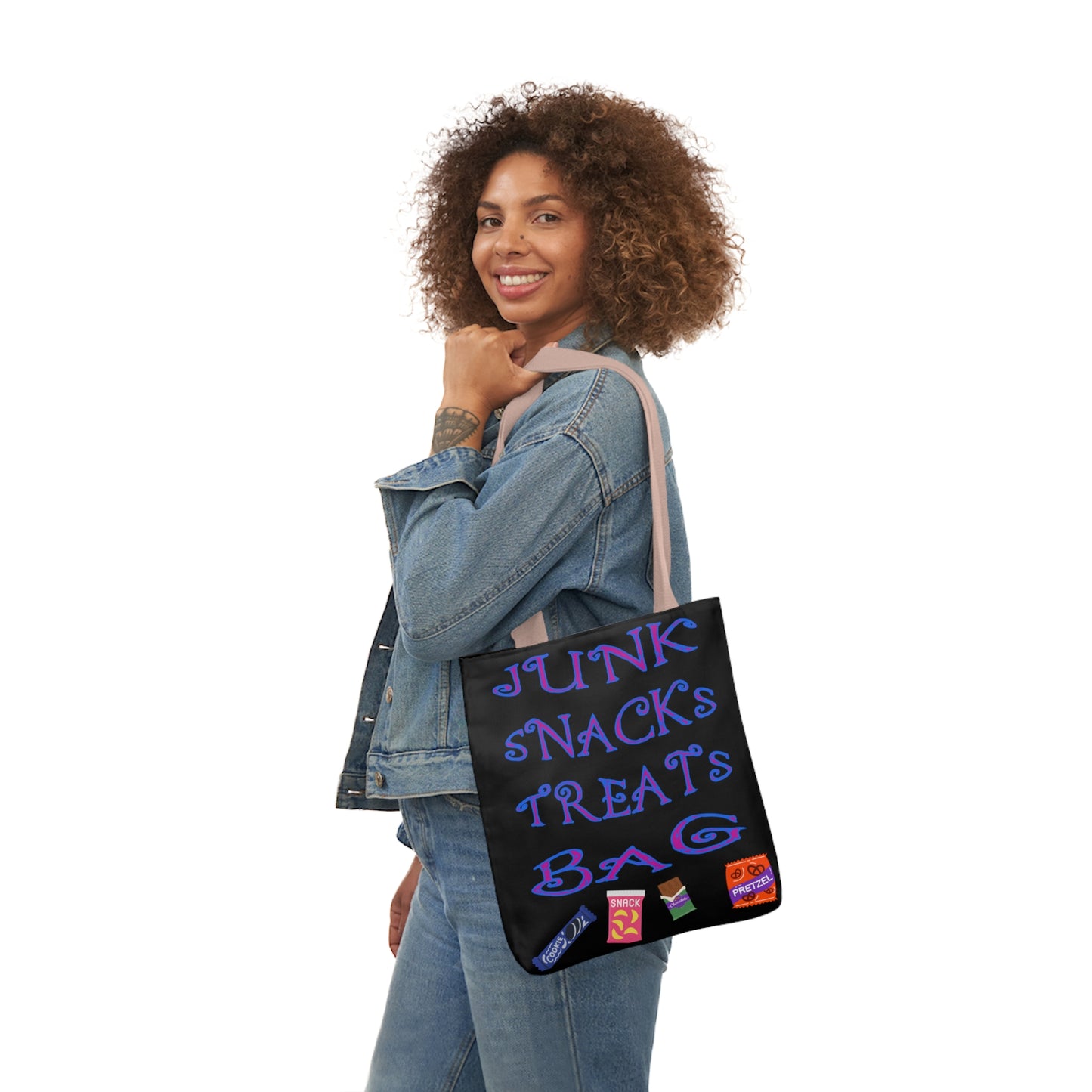 Snack Canvas Tote Bag, 5-Color Straps