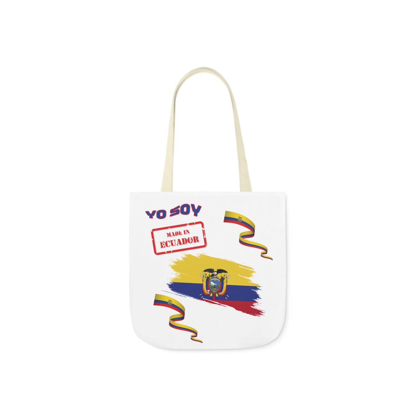 Ecuadorian Pride Canvas Tote Bag with 5-Color Straps – Te Amo & Yo Soy Designs