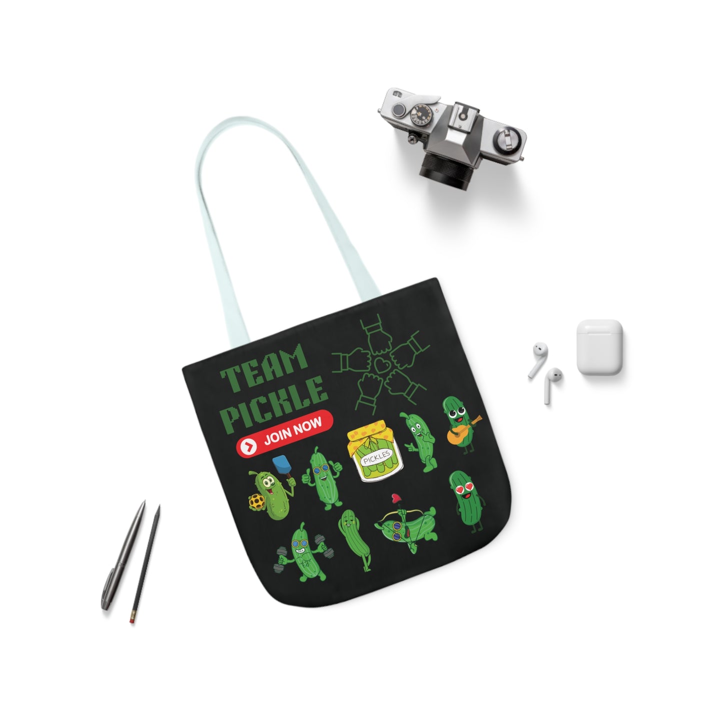 Turtle Canvas Tote Bag, 5-Color Straps