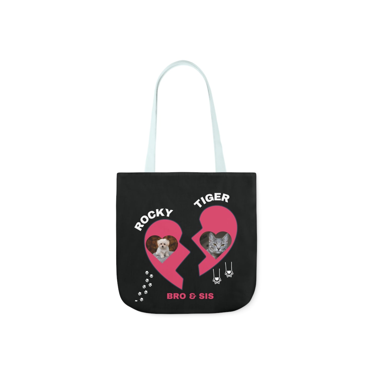 Canvas Tote Bag, Personalized Cat and Dog Design
