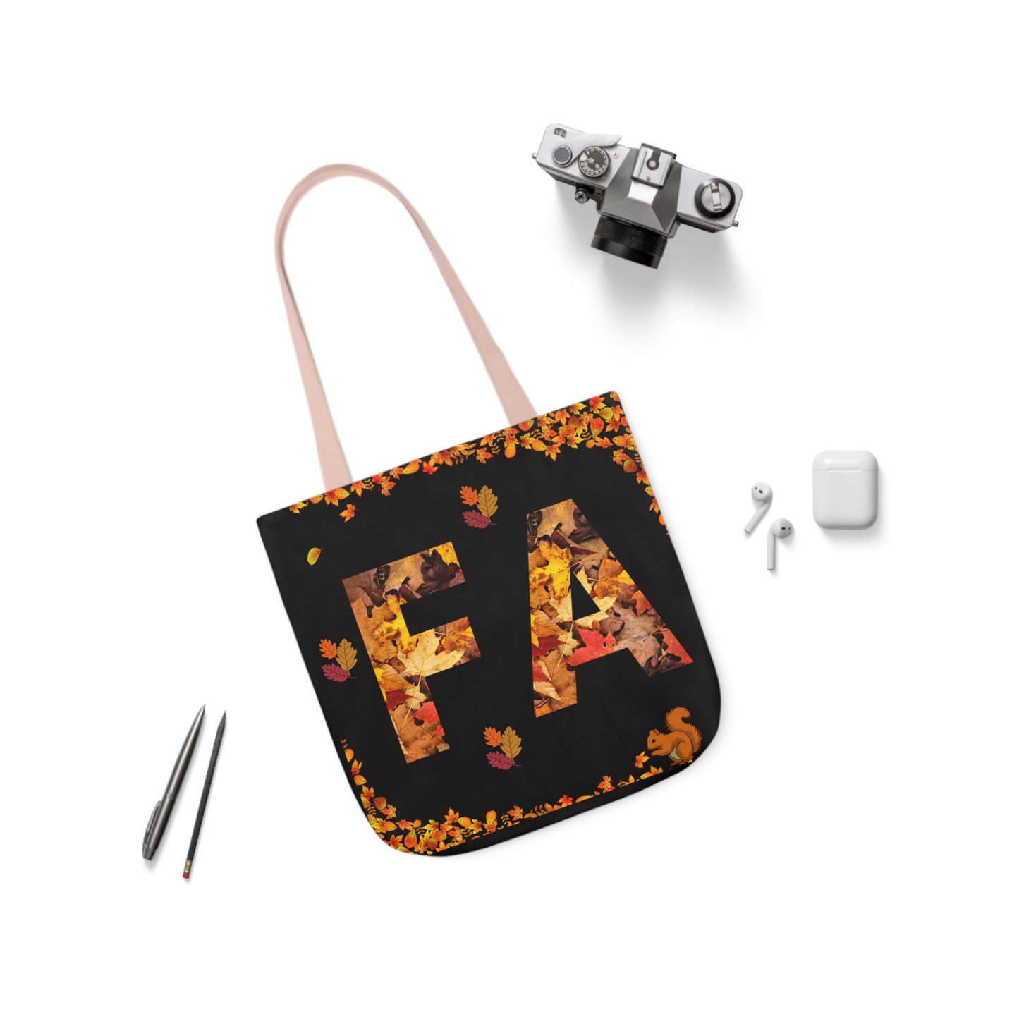 Fall Canvas Tote Bag, 5-Color Straps