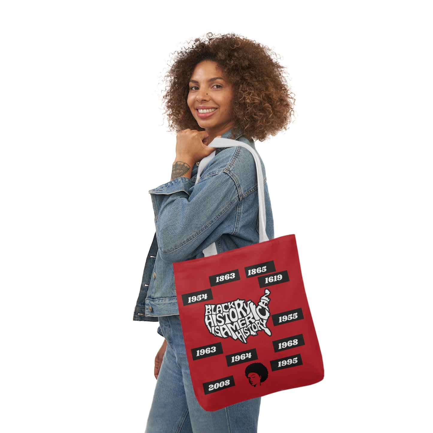 Red Black History Canvas Tote Bag