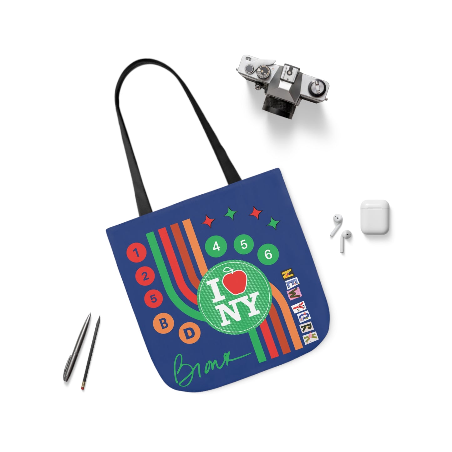 Canvas Tote Bag - New York Blue City Design