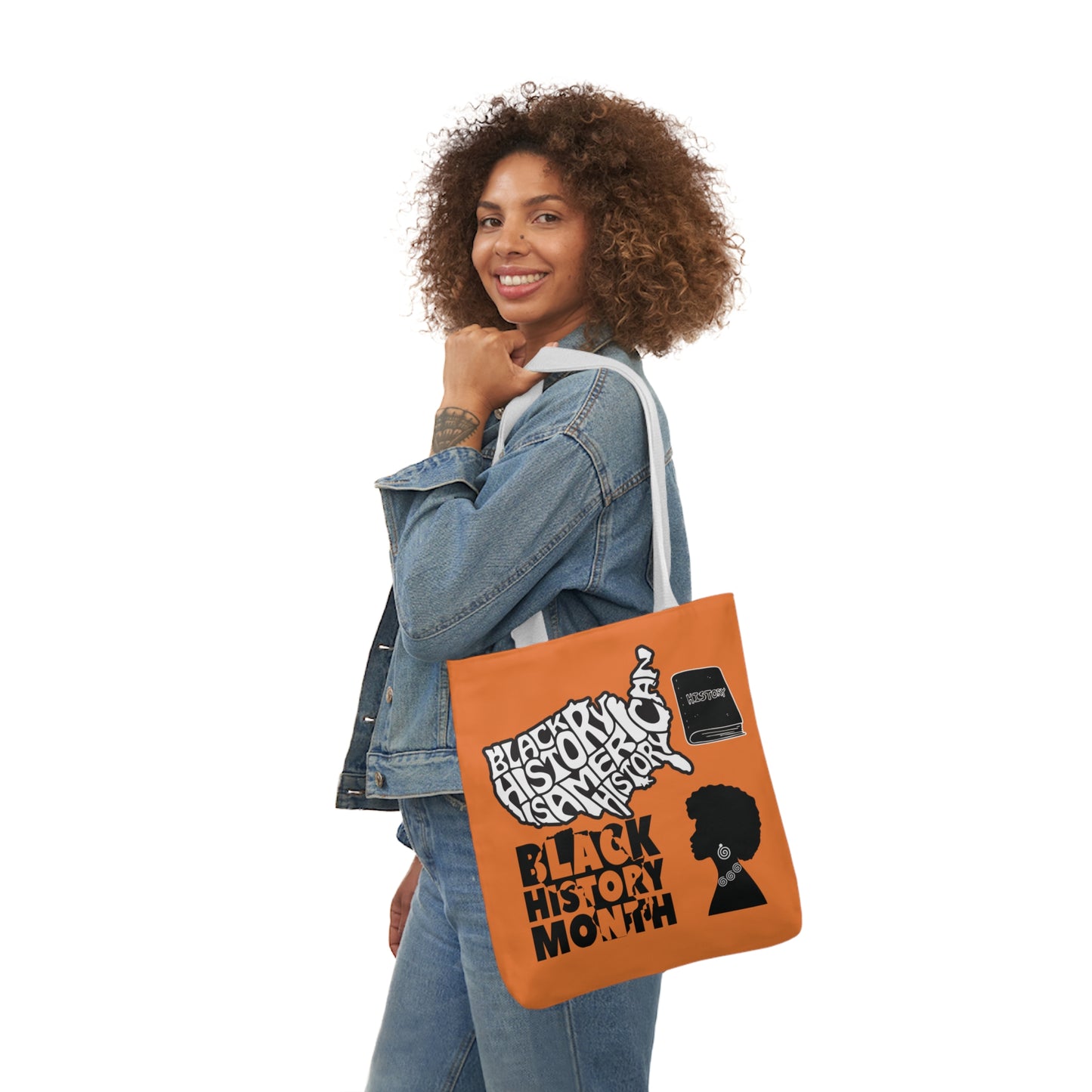 Orange Black History Canvas Tote Bag