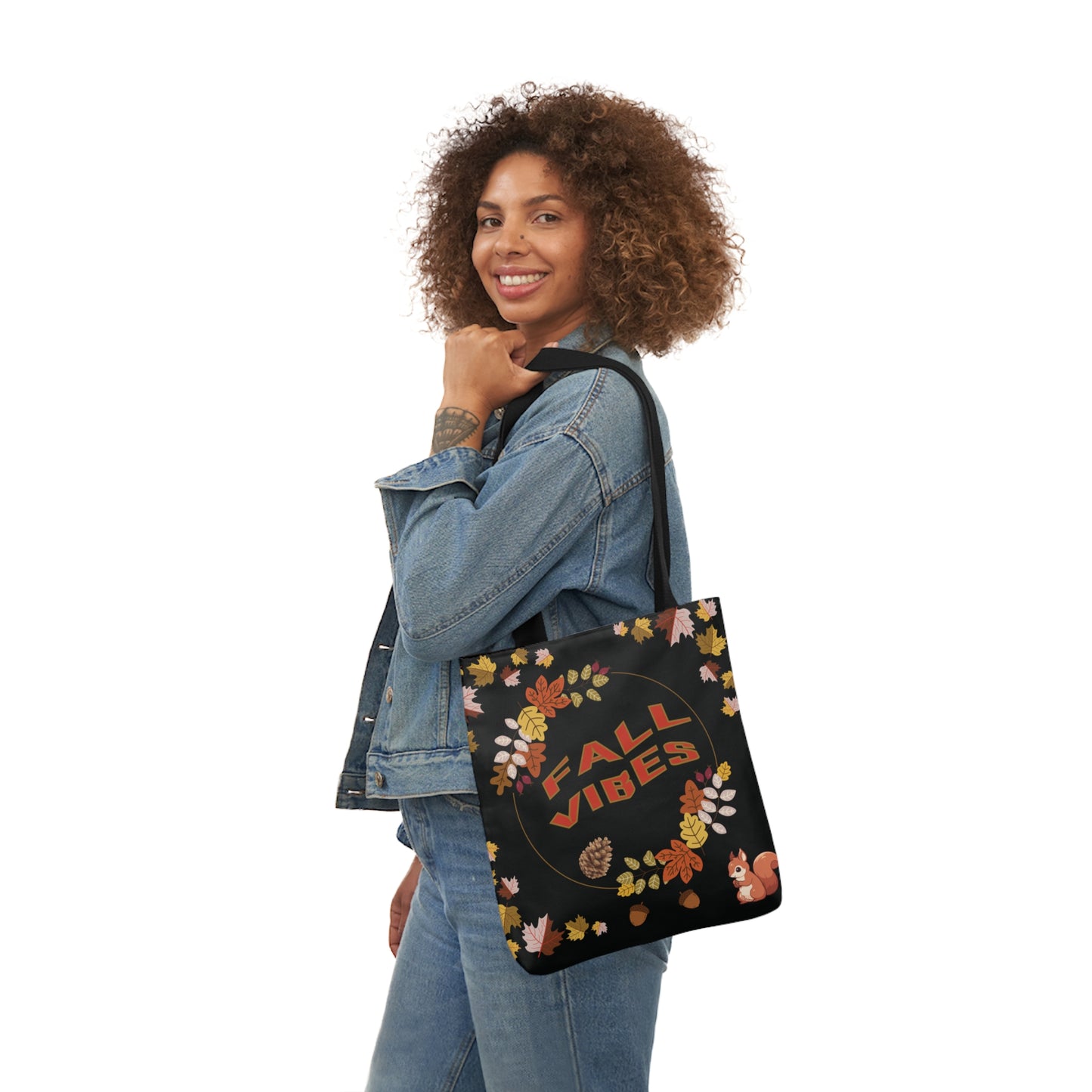 Fall Canvas Tote Bag, 5-Color Straps