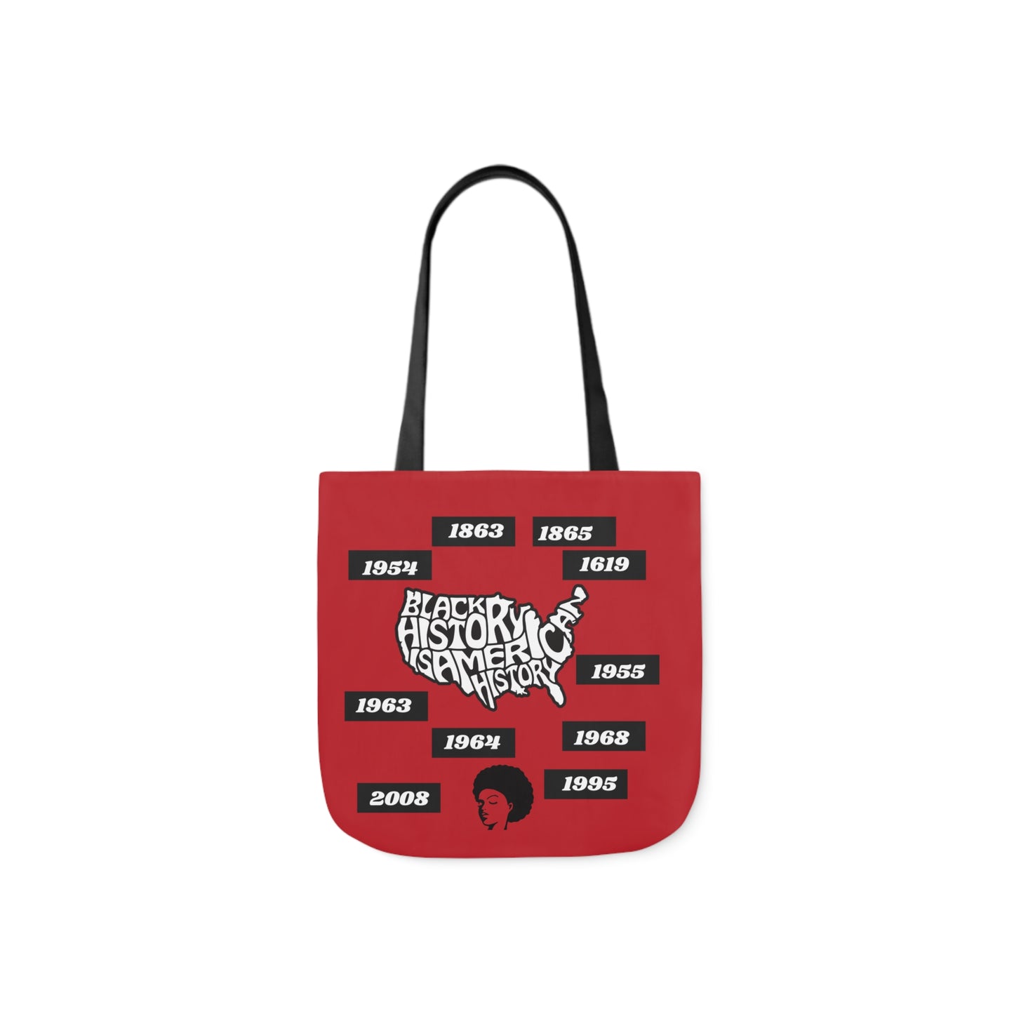 Red Black History Canvas Tote Bag
