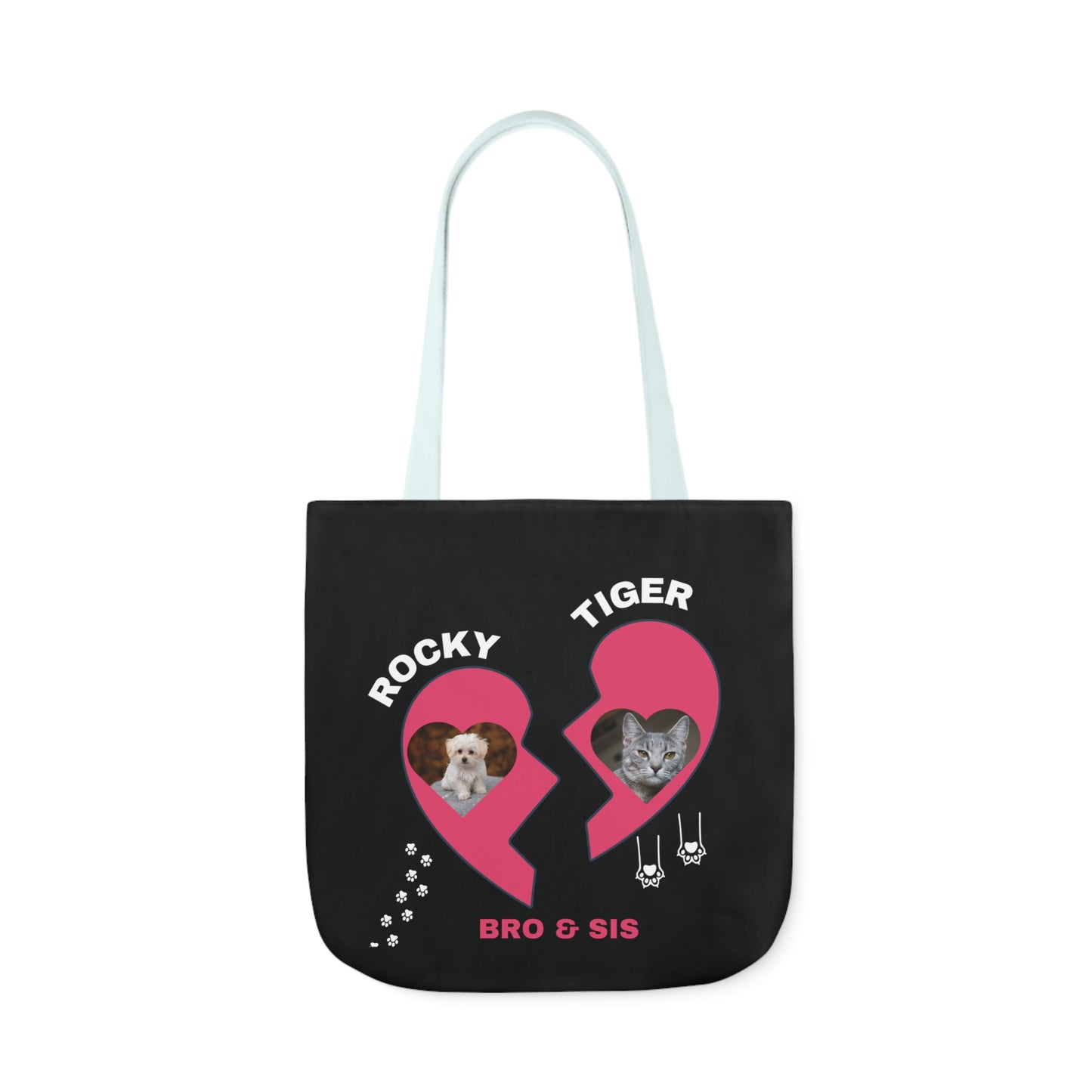Canvas Tote Bag, Personalized Cat and Dog Design