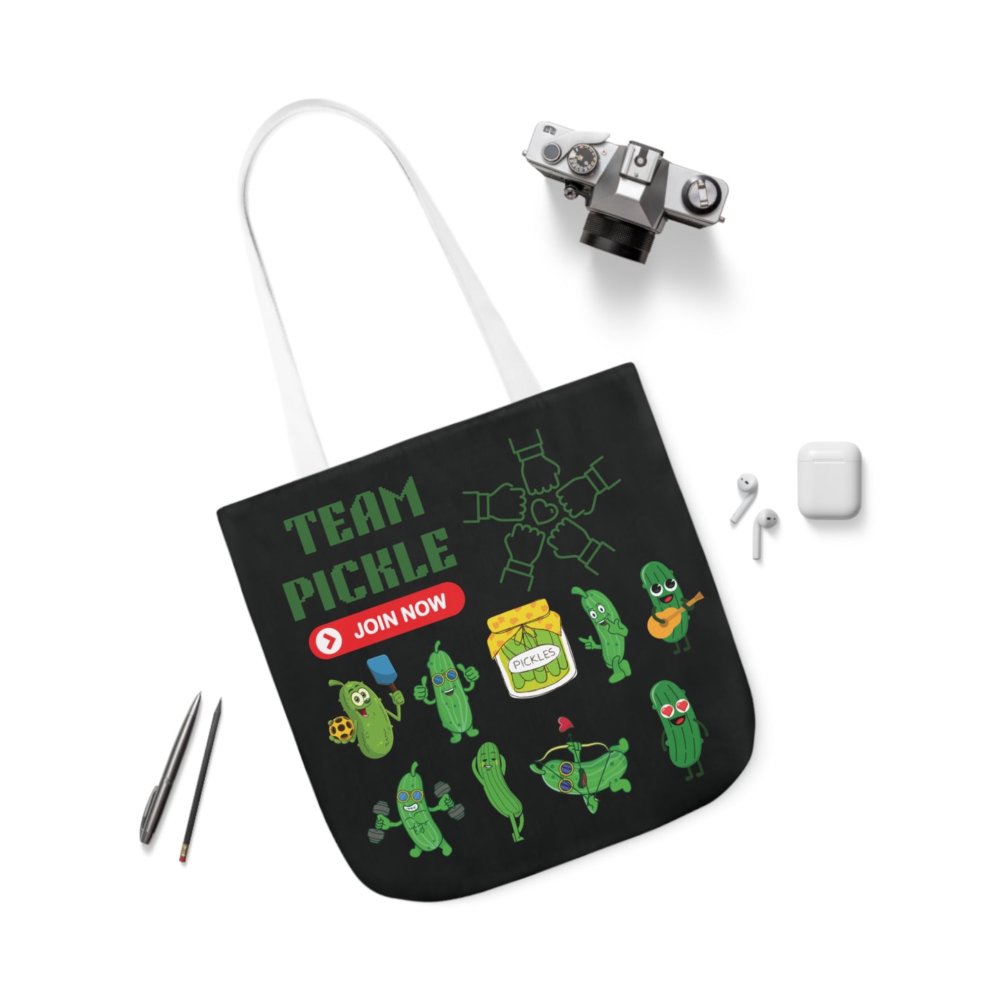 Turtle Canvas Tote Bag, 5-Color Straps
