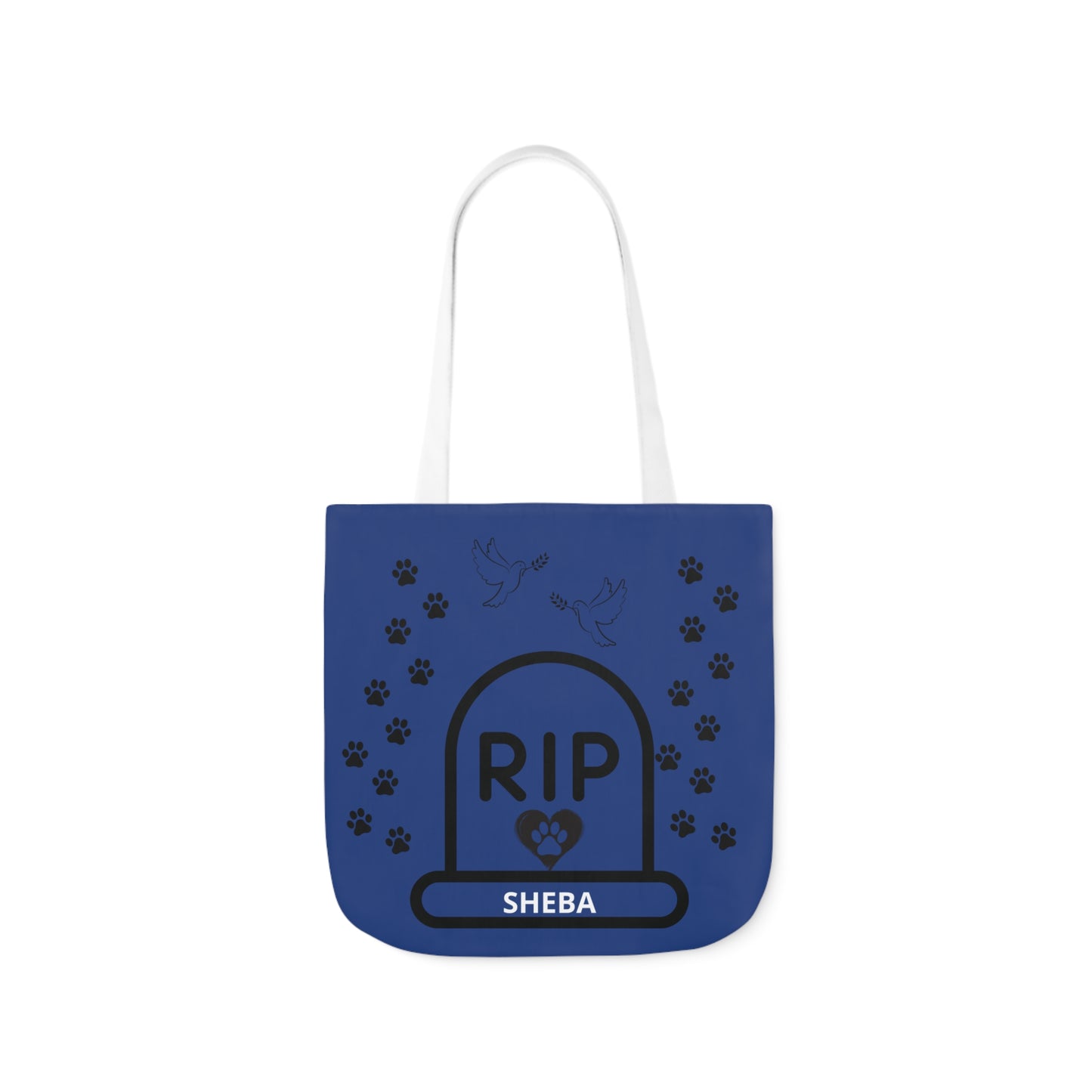 Blue Personalized Dog Memorial Tote Bag