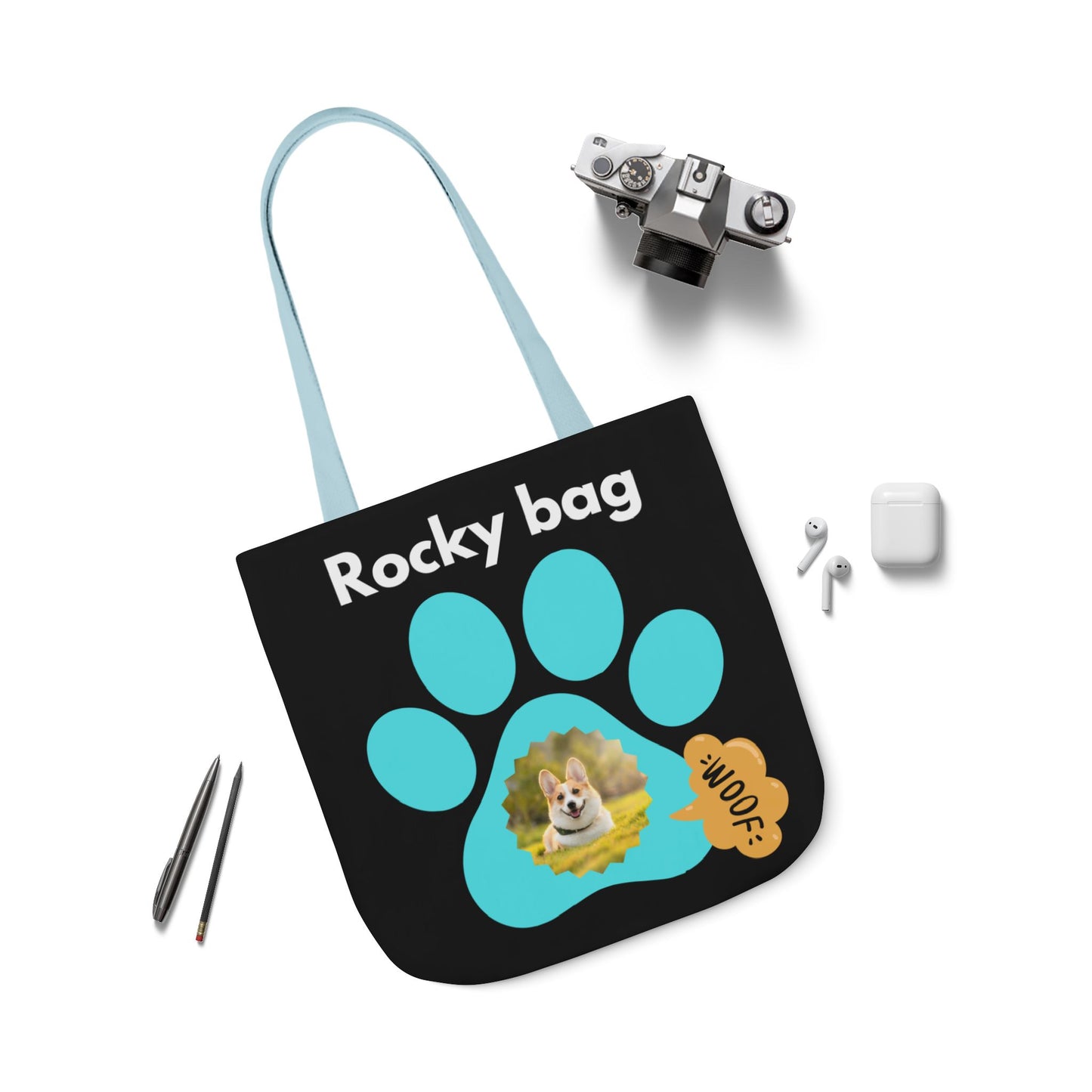 Black Personalized Dog lovers Tote Bag