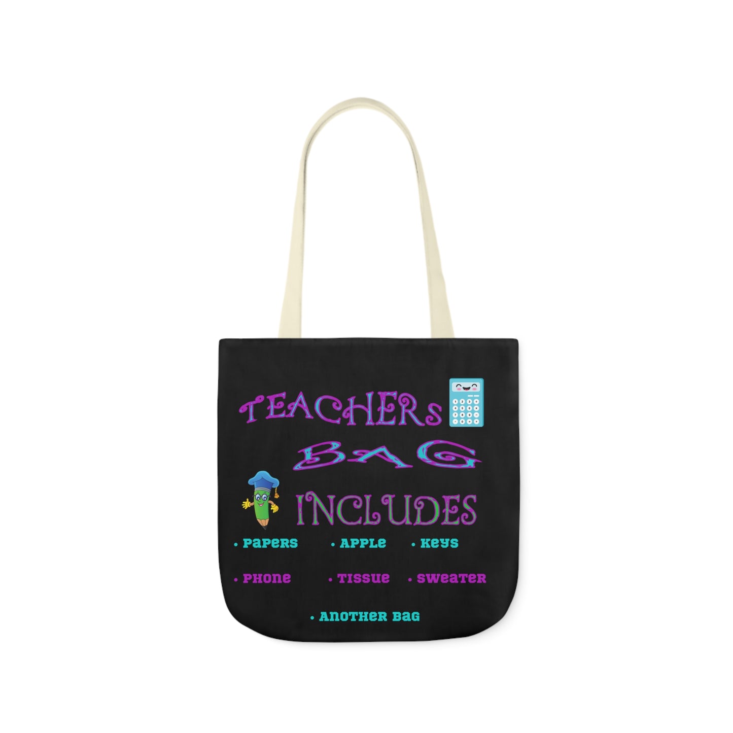 Teachers Canvas Tote Bag, 5-Color Straps