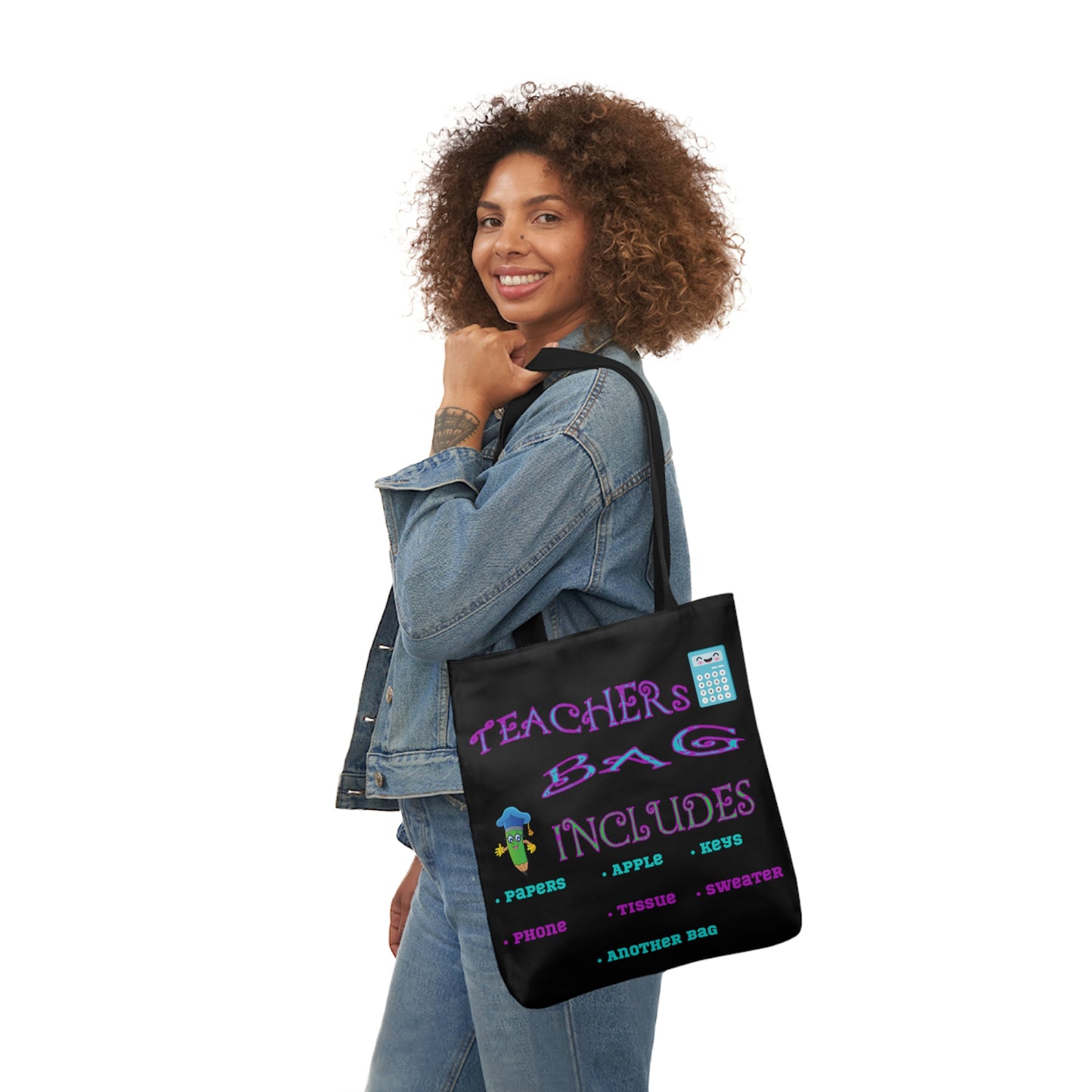 Teachers Canvas Tote Bag, 5-Color Straps