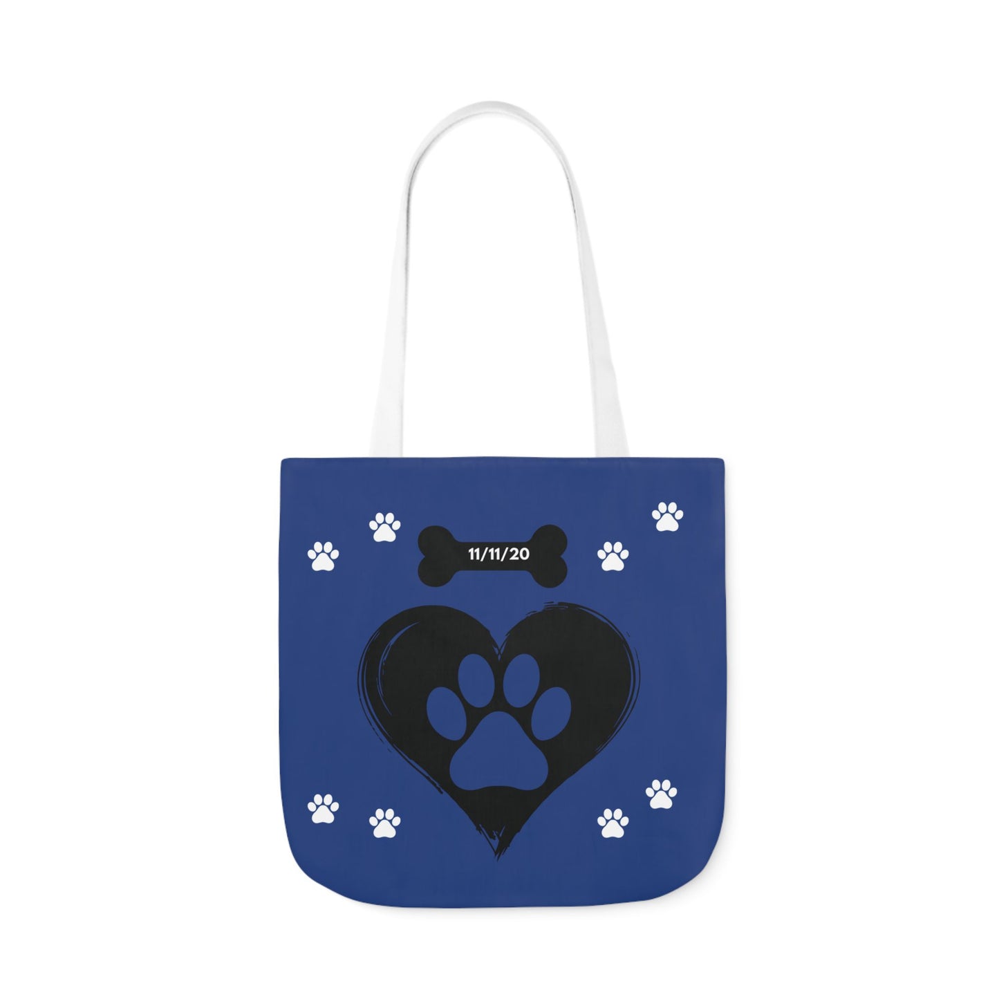 Blue Personalized Dog Canvas Tote Bag