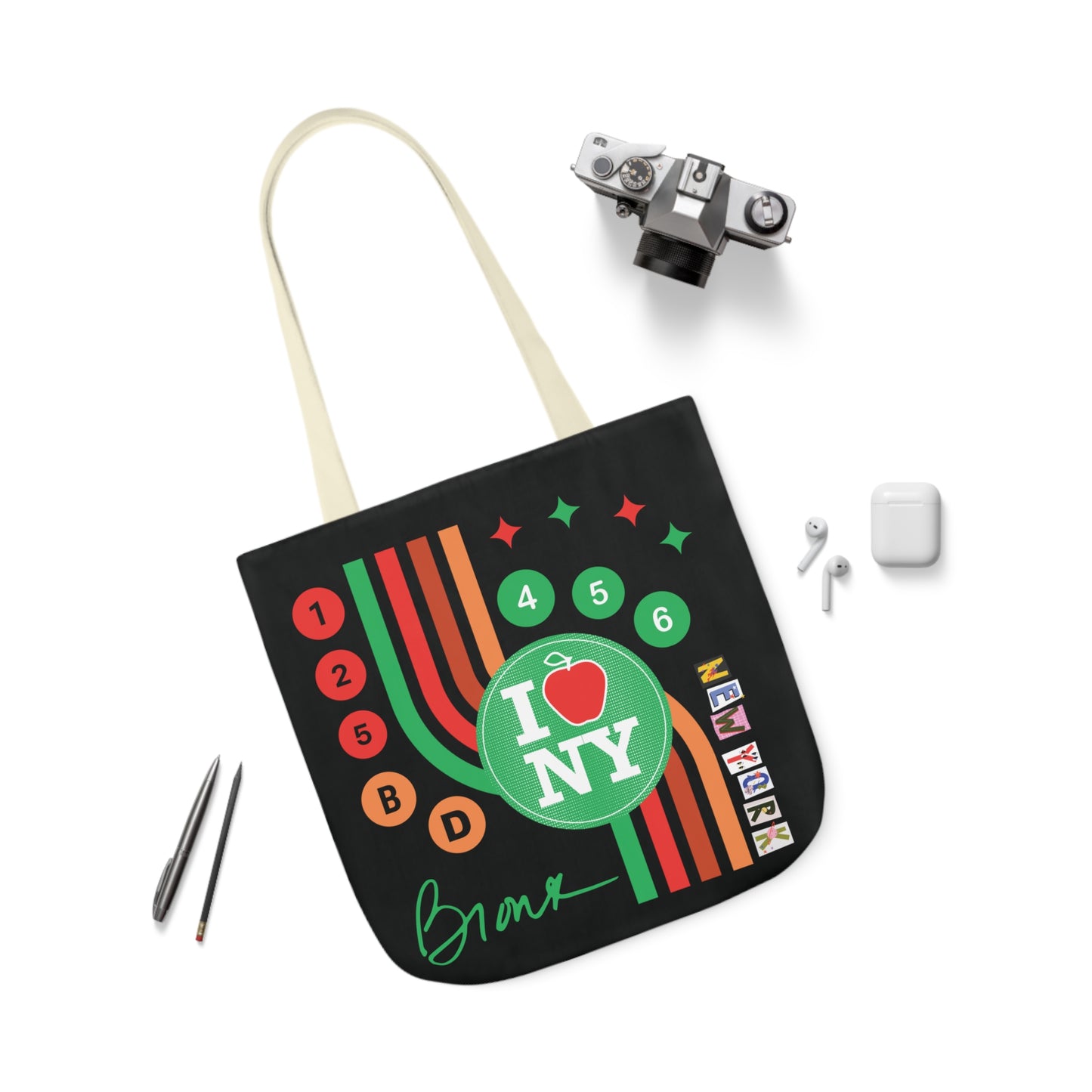 Canvas Tote Bag, 5-Color Straps