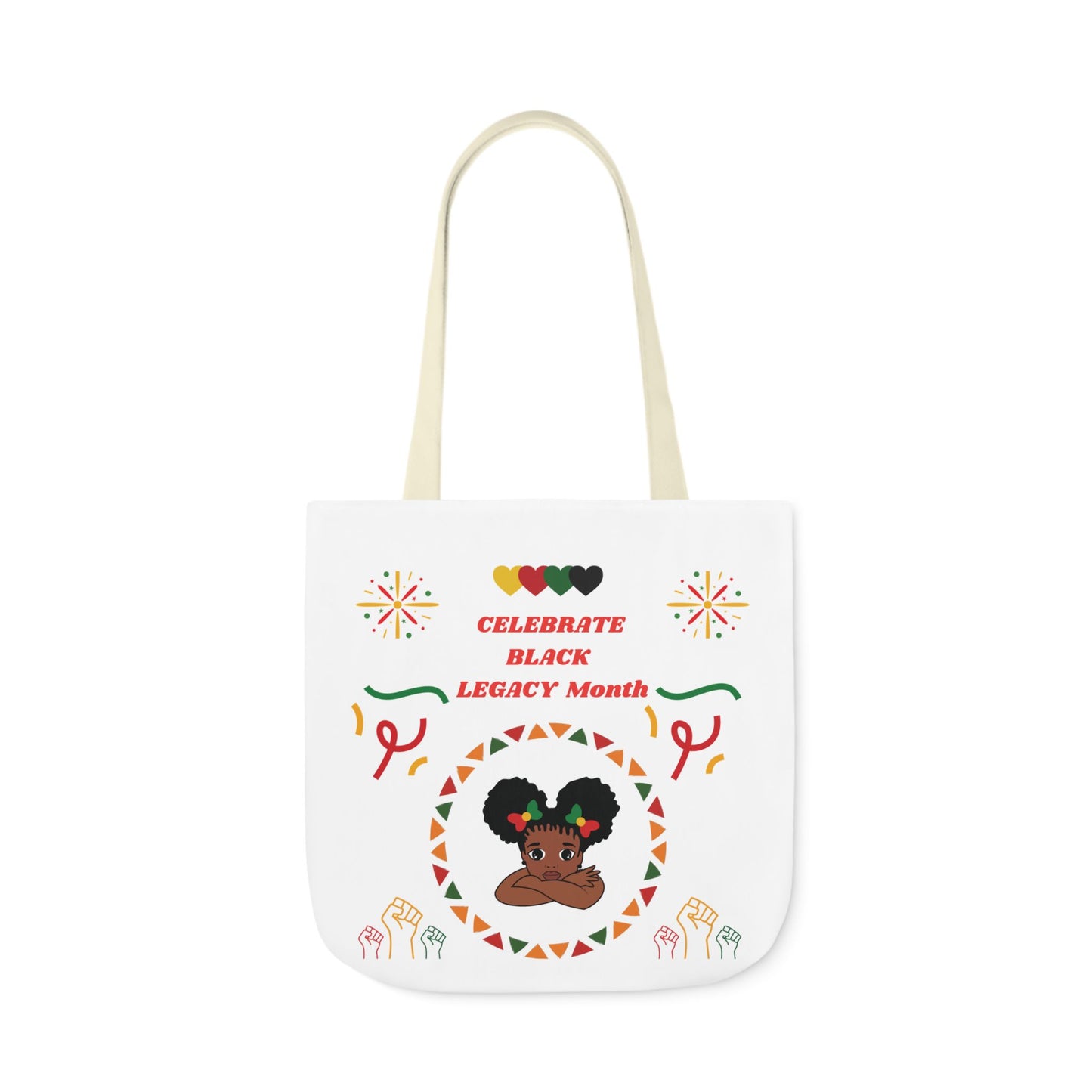 White Graphic Canvas Tote Bag
