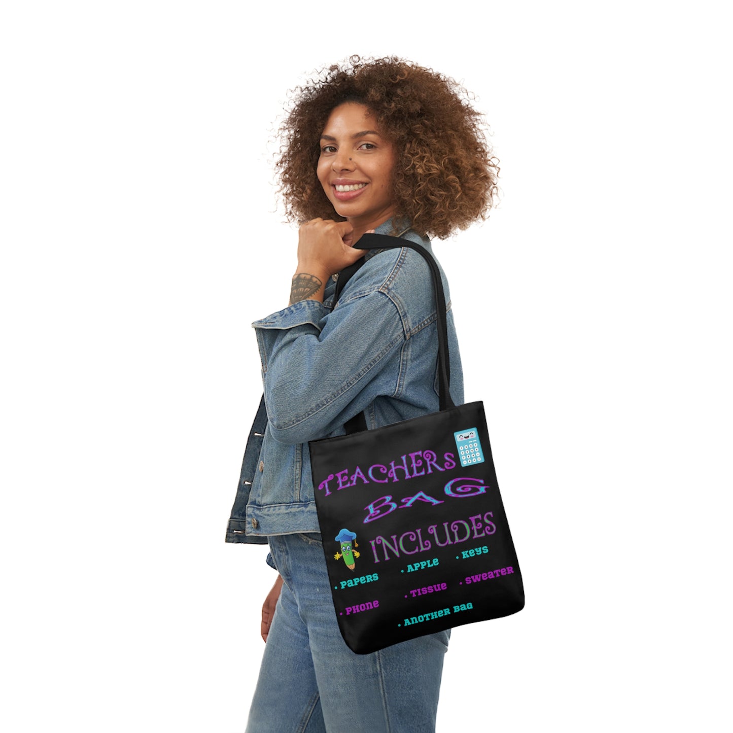 Teachers Canvas Tote Bag, 5-Color Straps