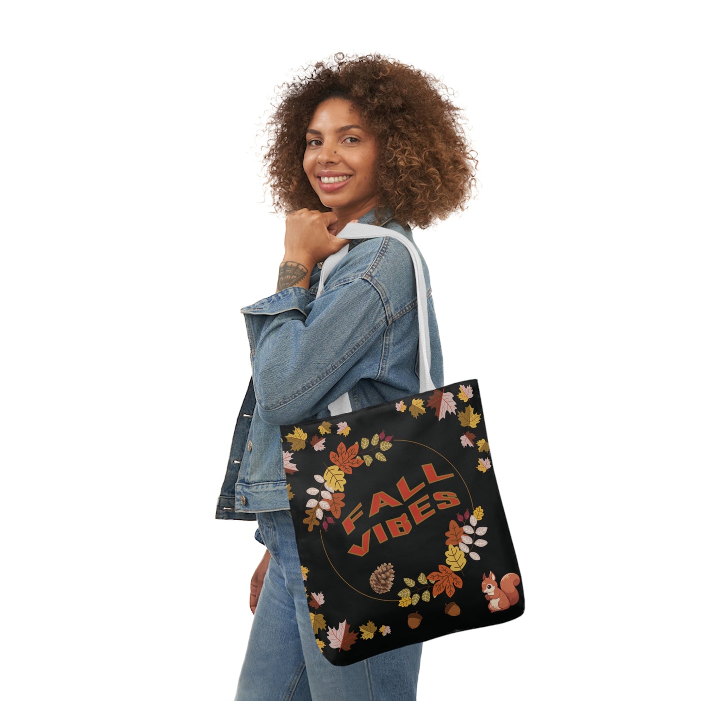 Fall Canvas Tote Bag, 5-Color Straps