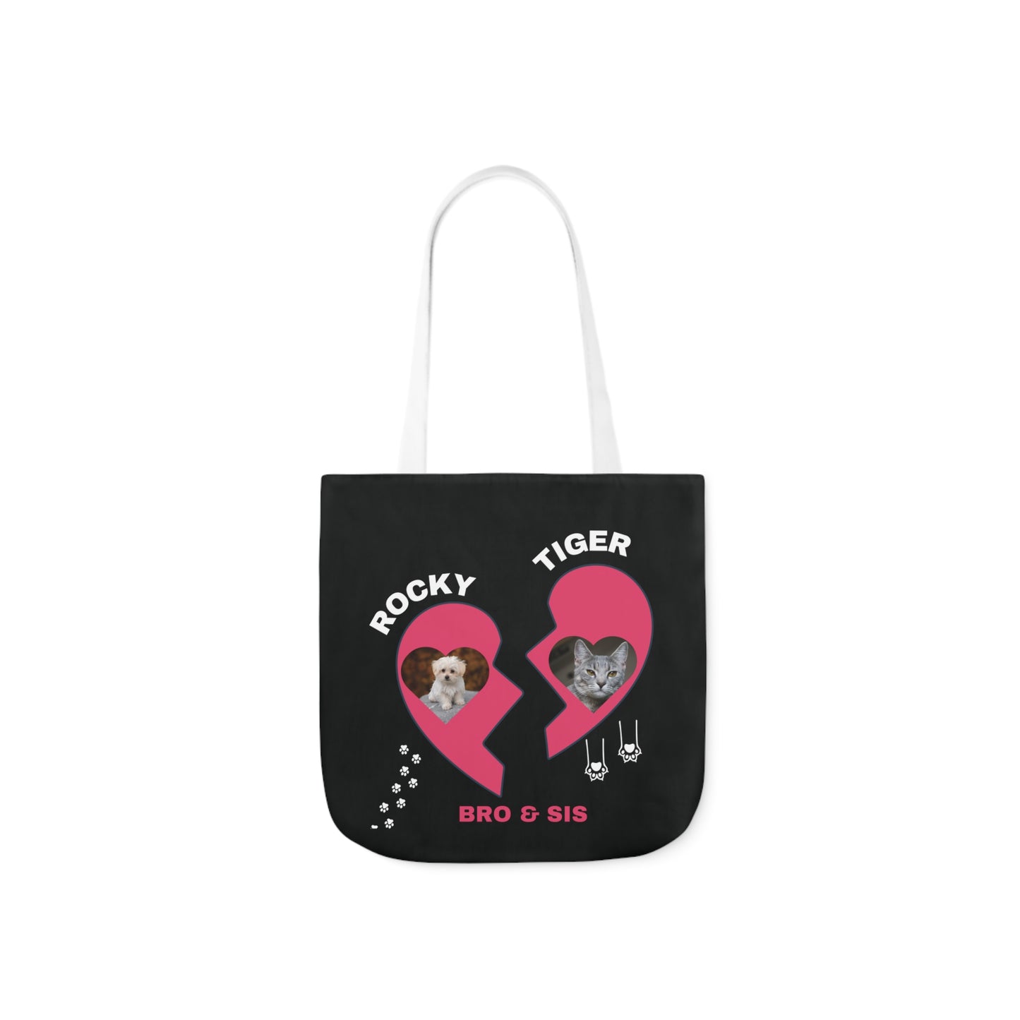 Canvas Tote Bag, Personalized Cat and Dog Design