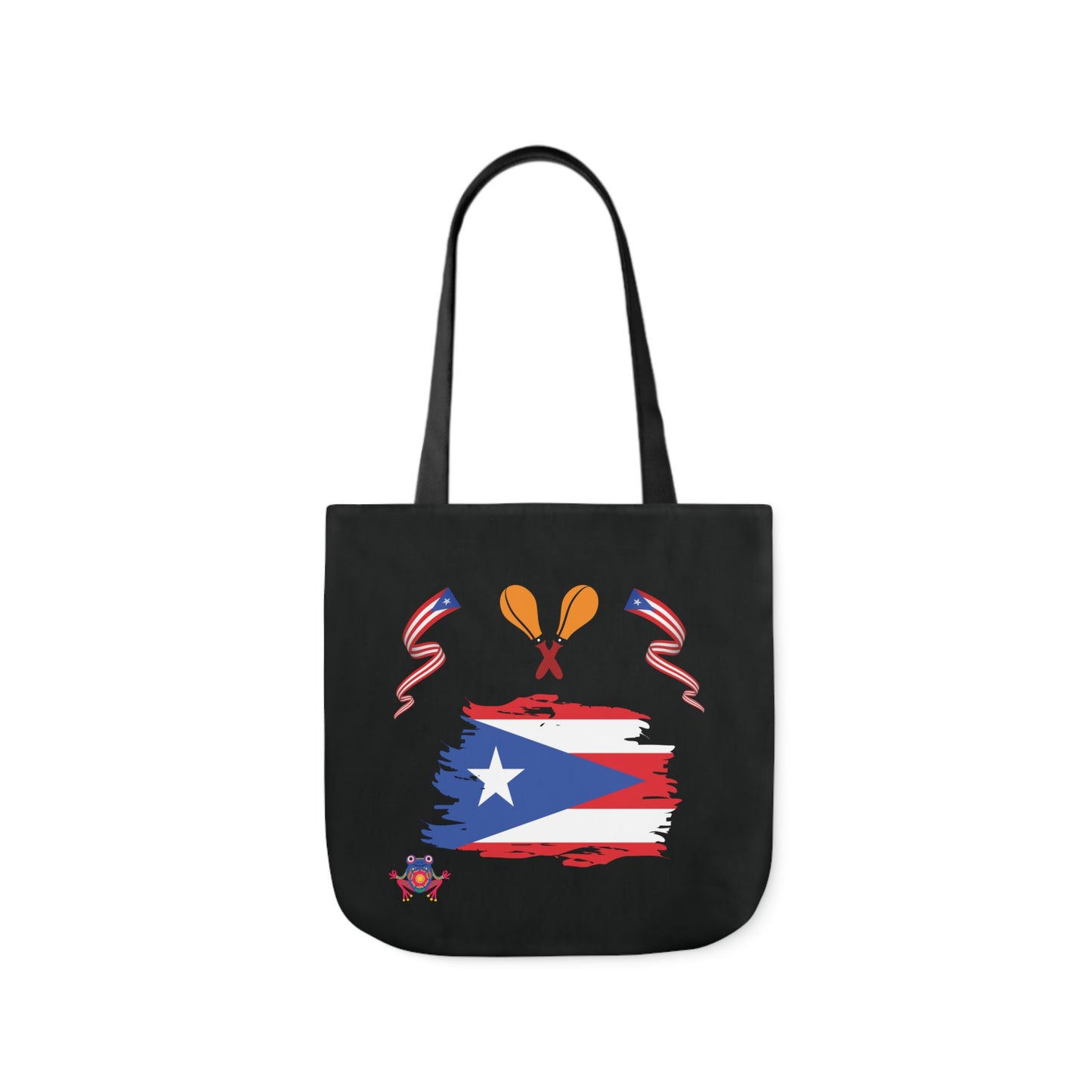 Personalized Puerto Rico Black Canvas Tote Bag