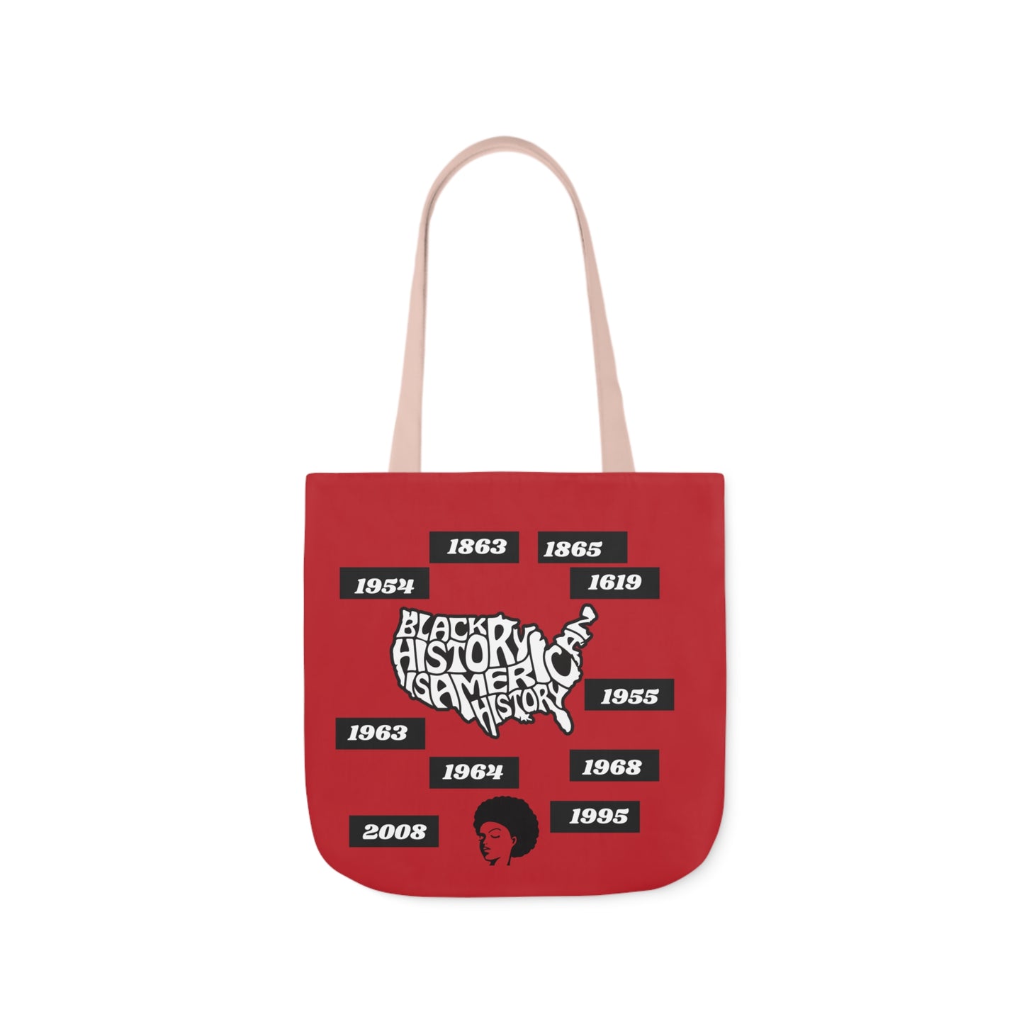 Red Black History Canvas Tote Bag