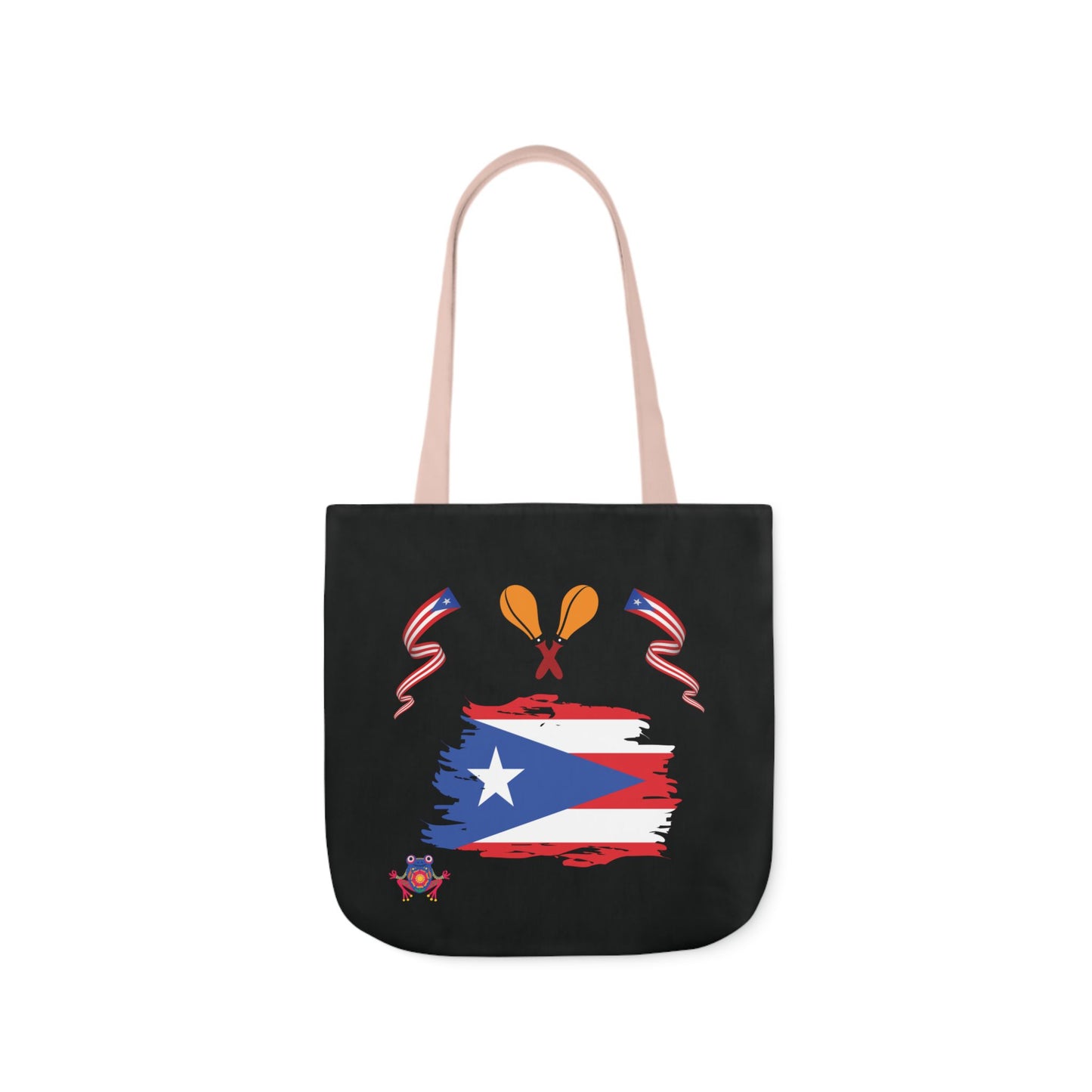 Personalized Puerto Rico Black Canvas Tote Bag