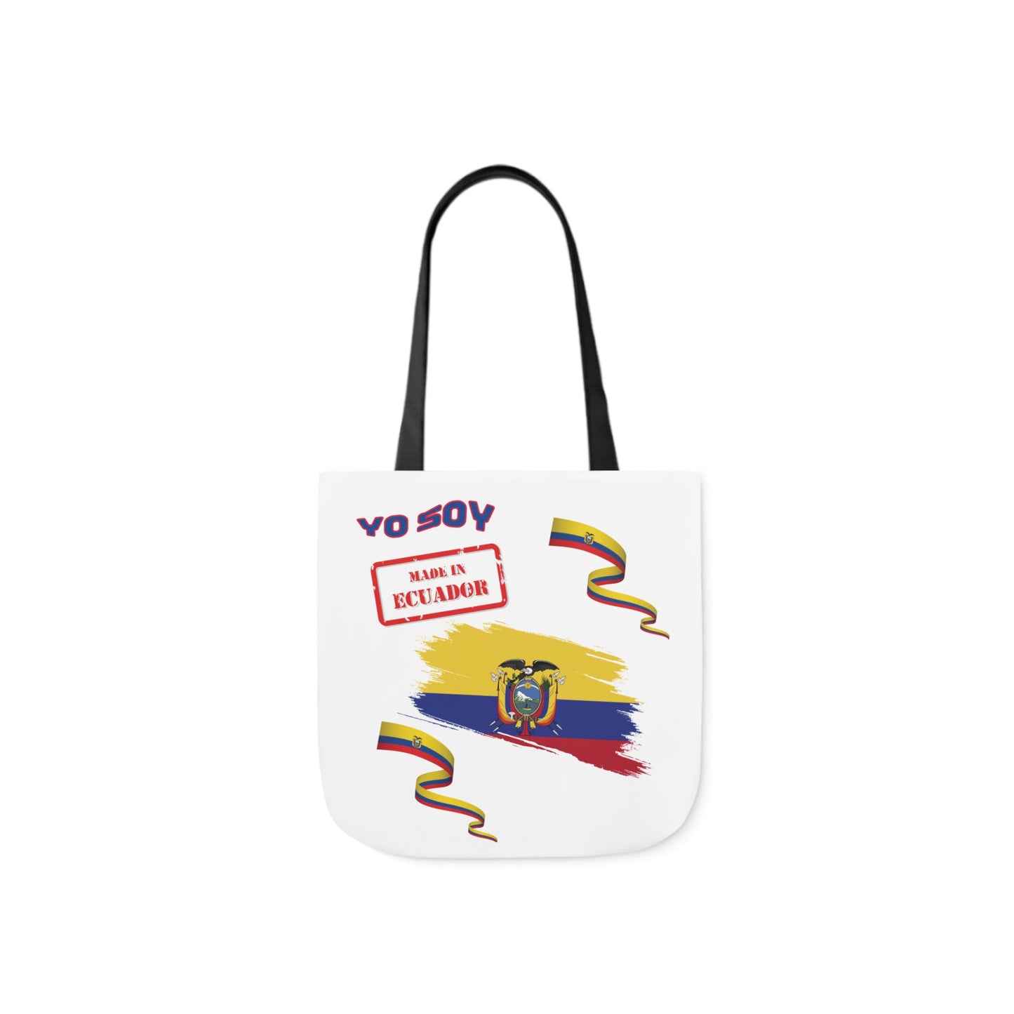 Ecuadorian Pride Canvas Tote Bag with 5-Color Straps – Te Amo & Yo Soy Designs
