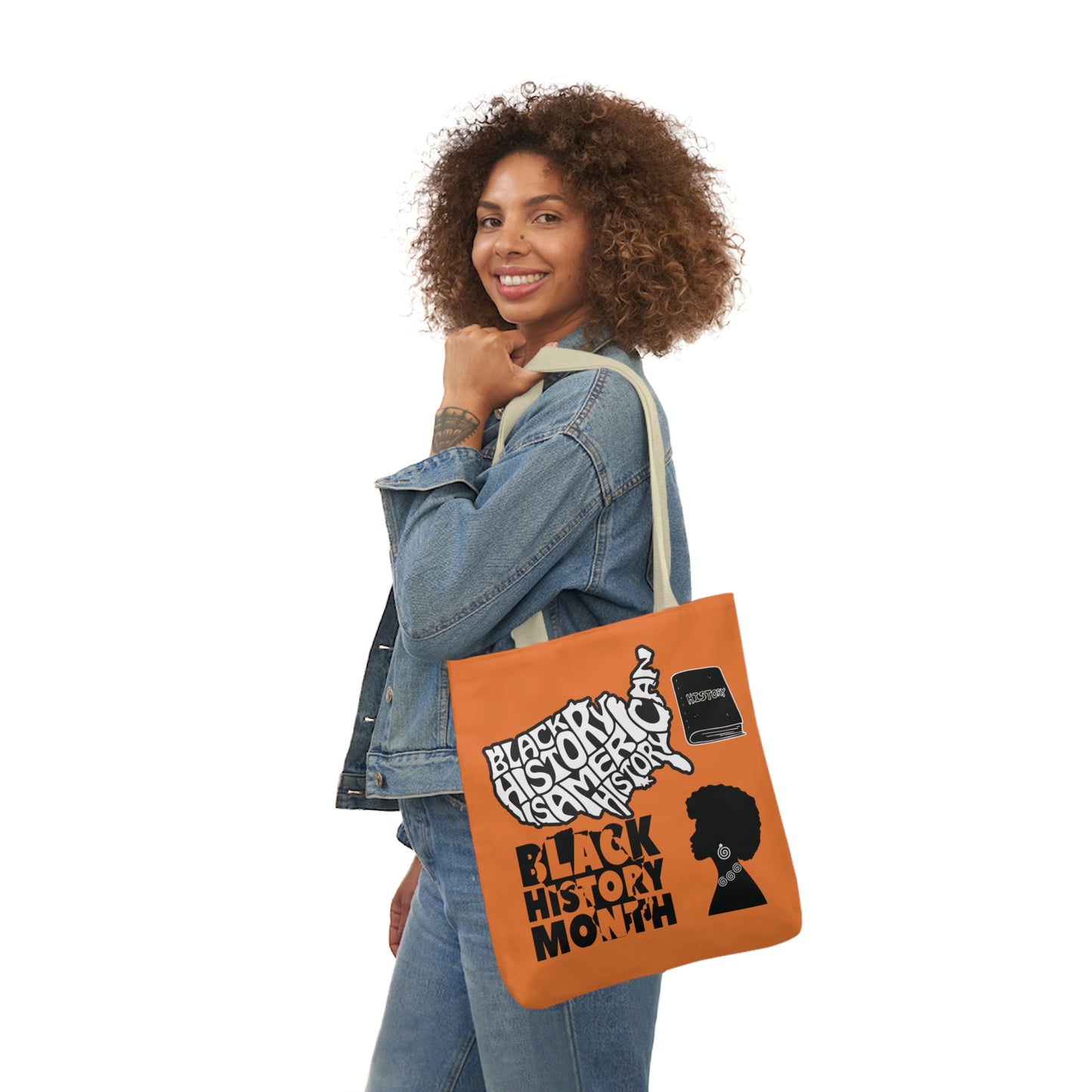 Orange Black History Canvas Tote Bag