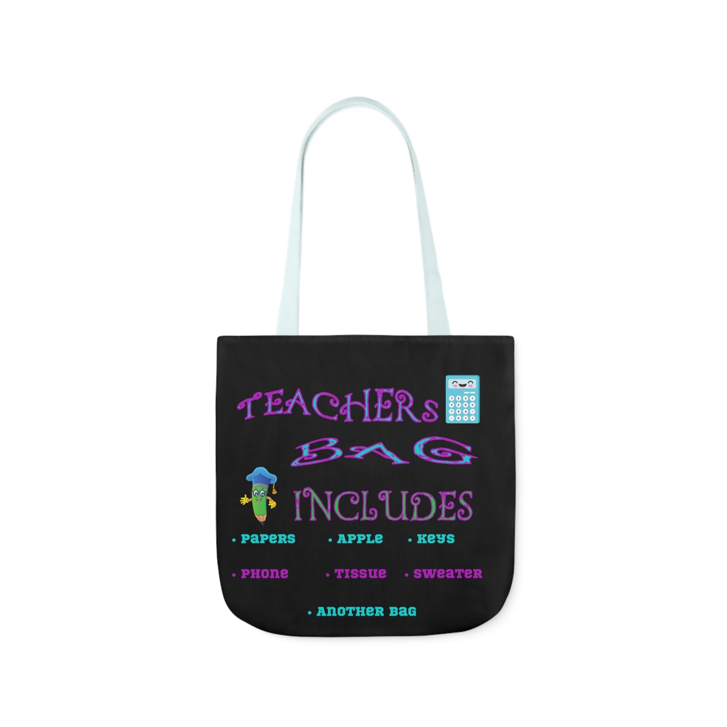 Teachers Canvas Tote Bag, 5-Color Straps