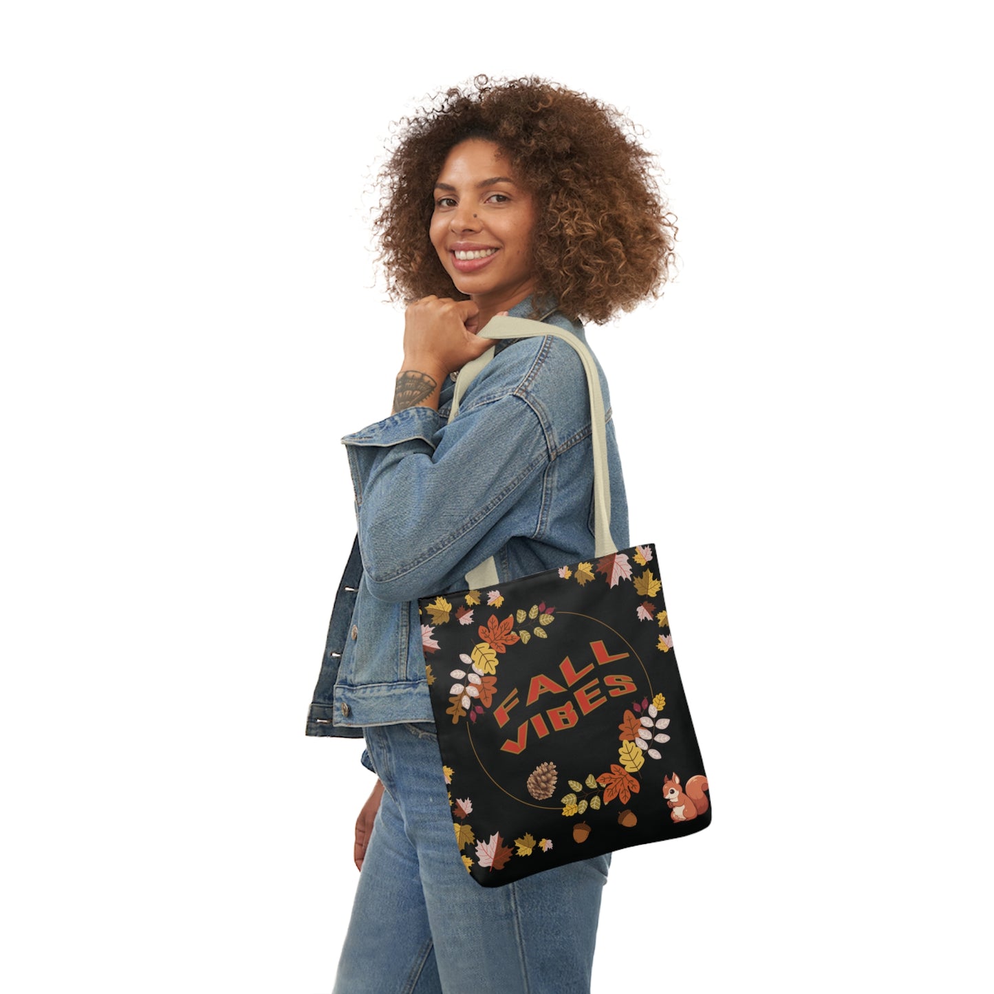 Fall Canvas Tote Bag, 5-Color Straps