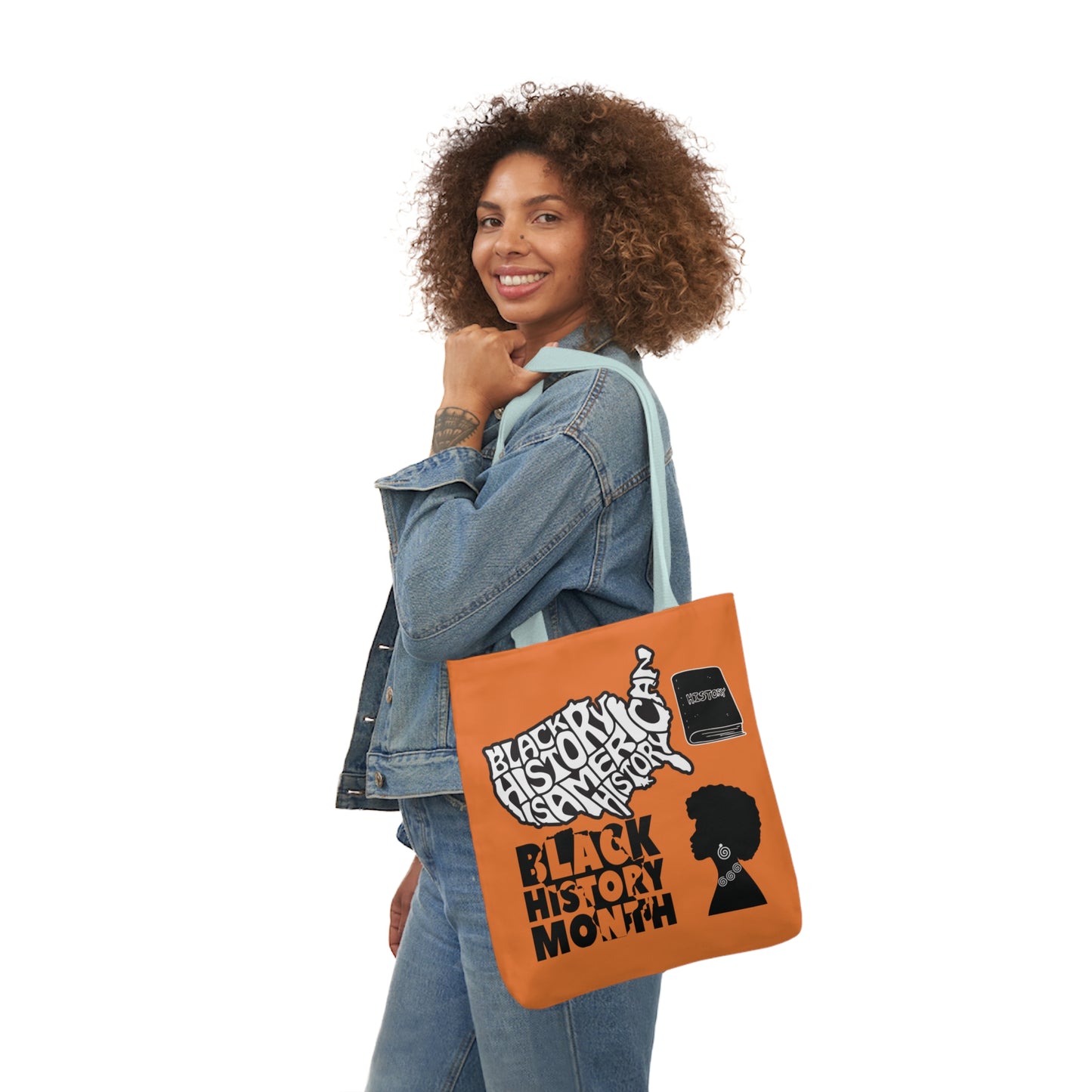 Orange Black History Canvas Tote Bag